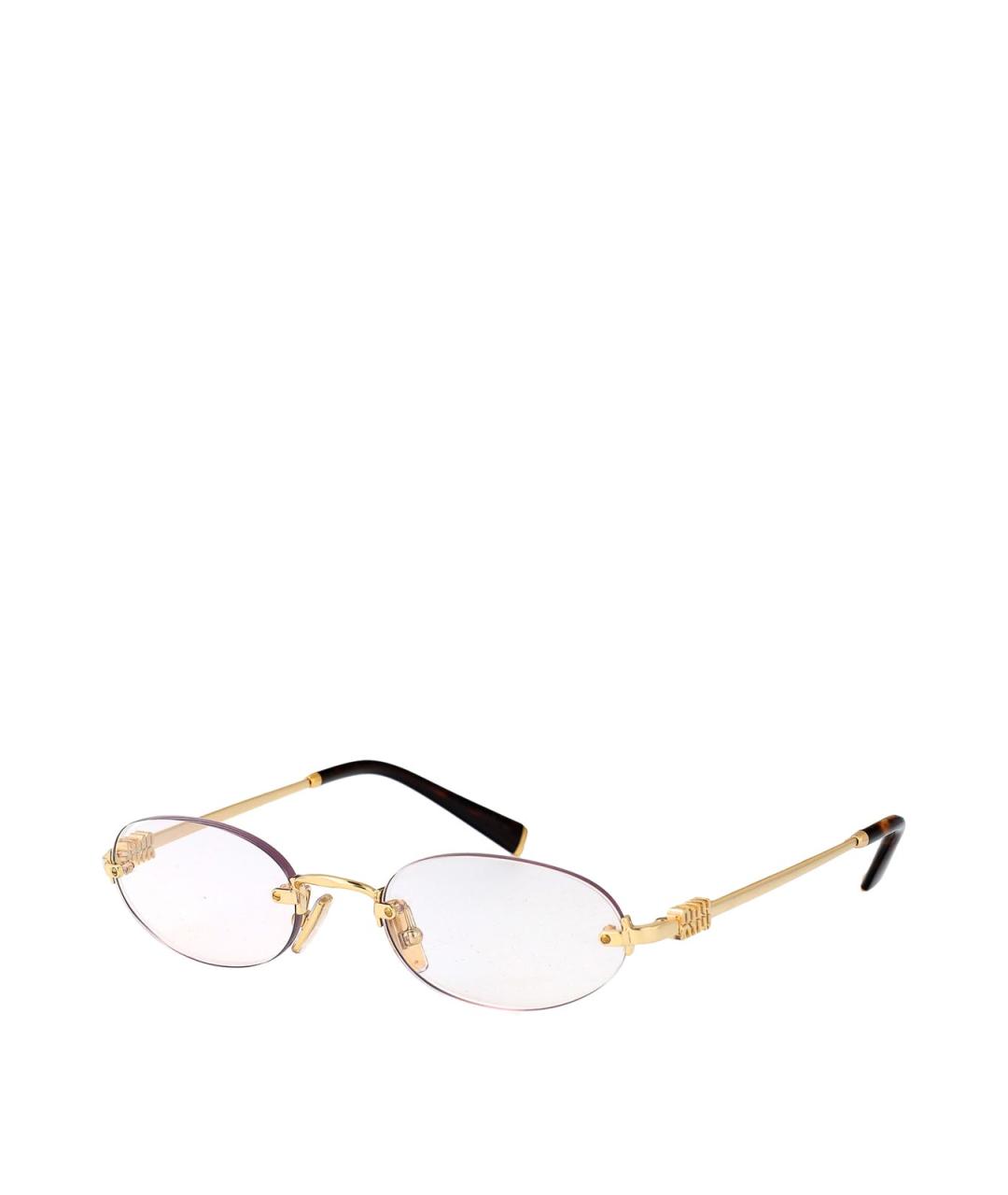 MIU MIU Золотые металлические солнцезащитные очки, фото 1