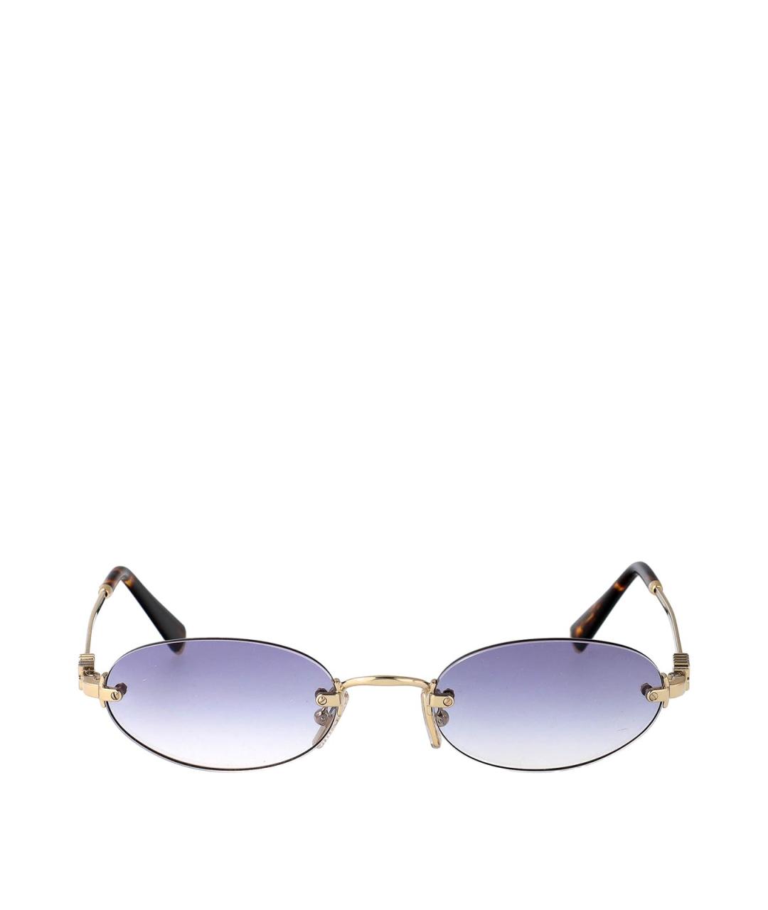 MIU MIU Золотые металлические солнцезащитные очки, фото 1