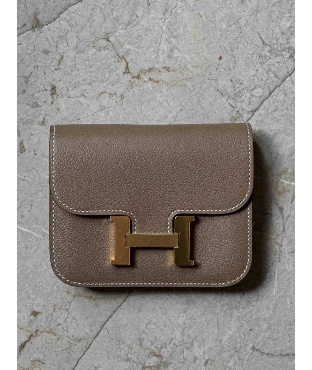 HERMES Бежевая кожаная поясная сумка, фото 7