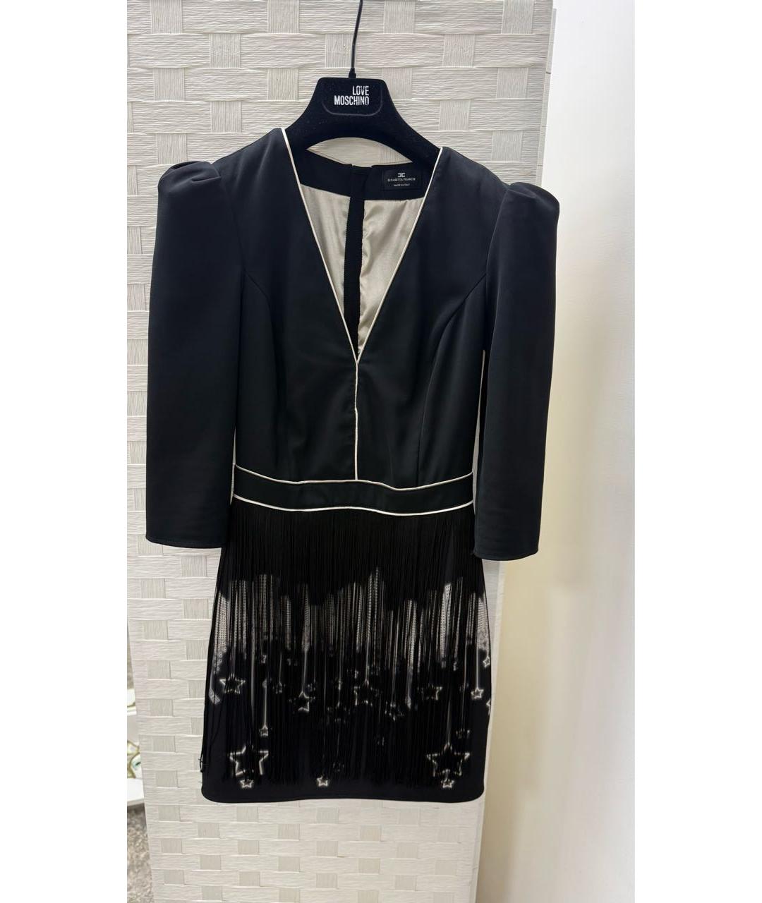 ELISABETTA FRANCHI Черное коктейльное платье, фото 6