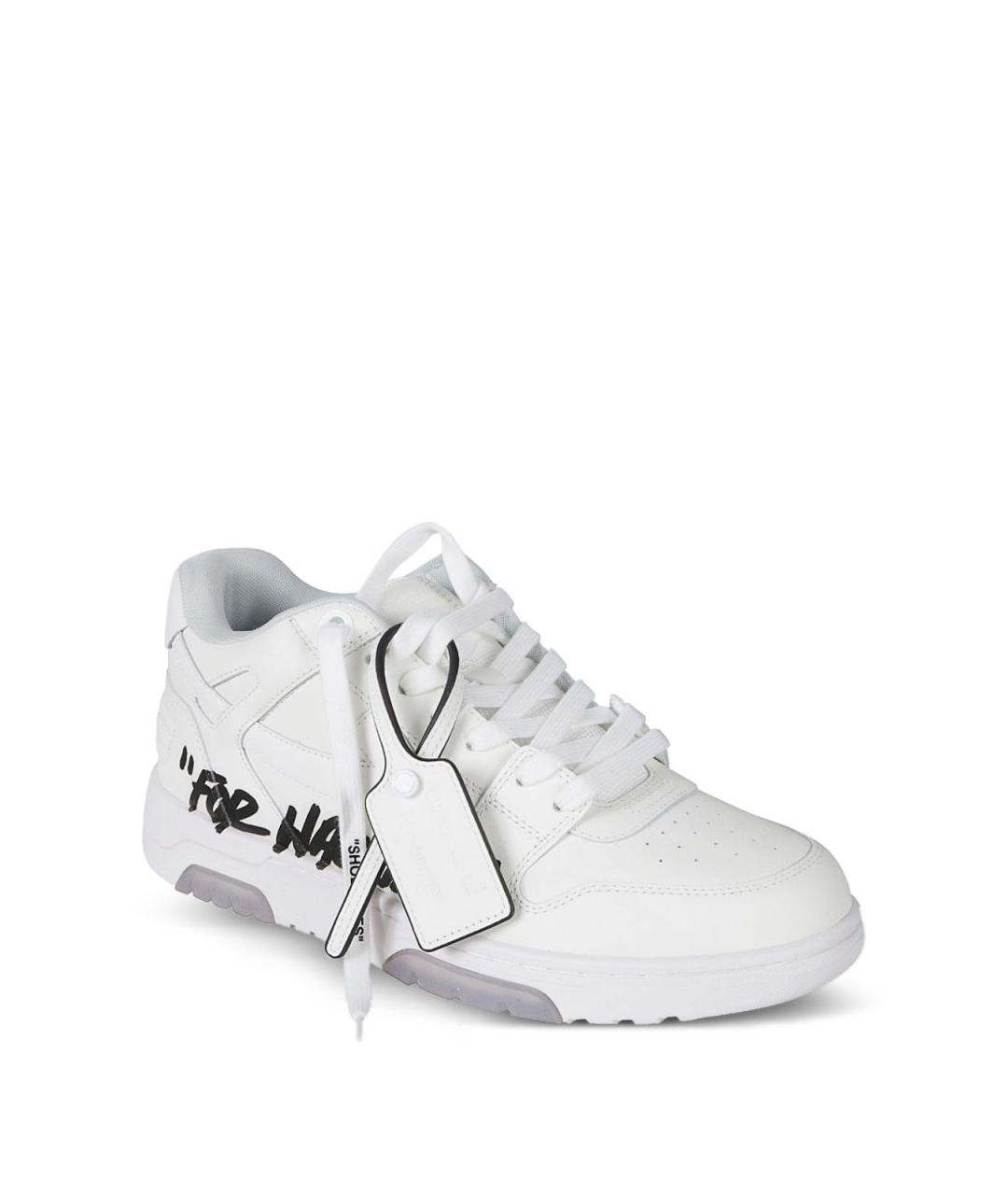 OFF-WHITE Белые кожаные низкие кроссовки / кеды, фото 2