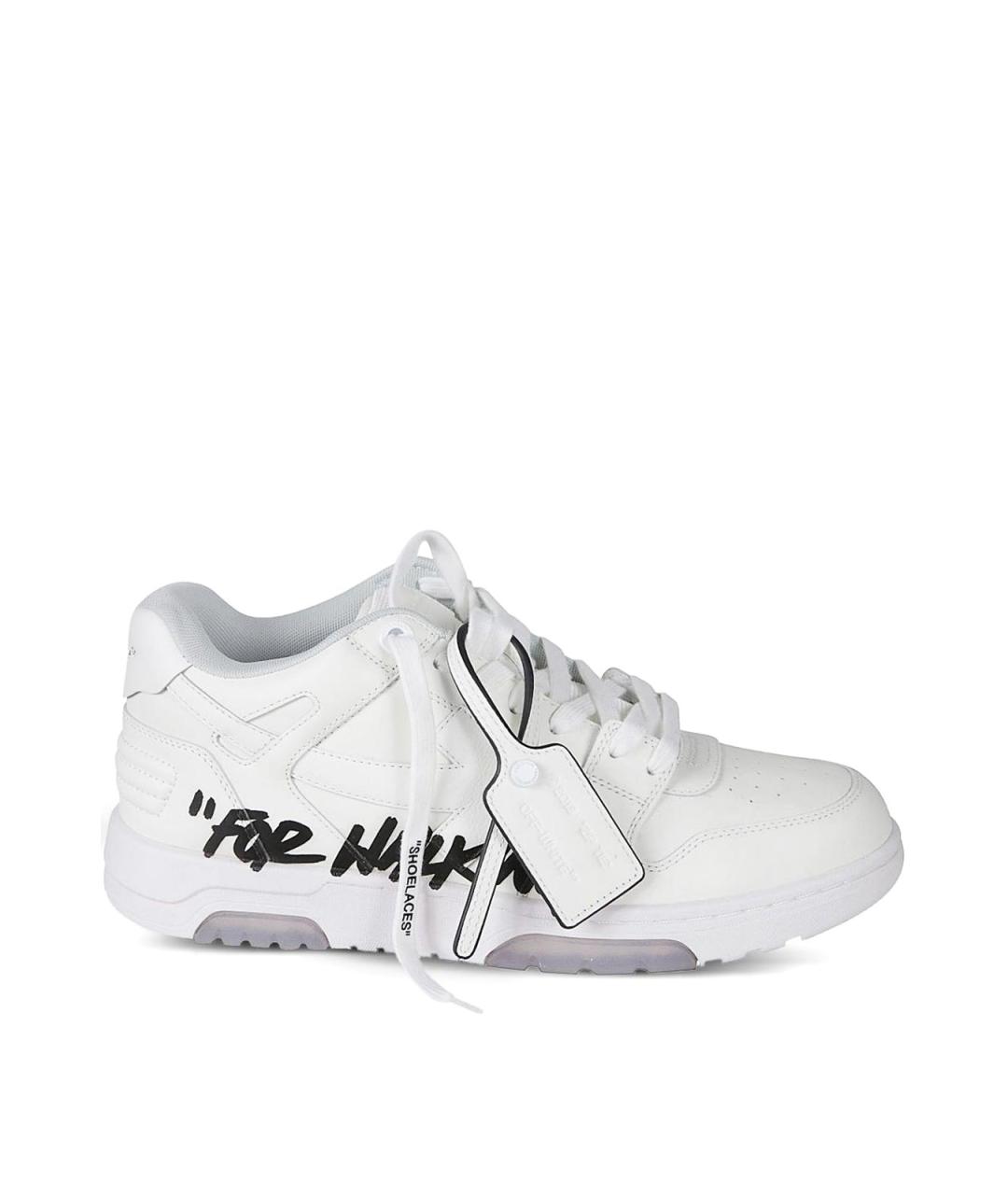 OFF-WHITE Белые кожаные низкие кроссовки / кеды, фото 1