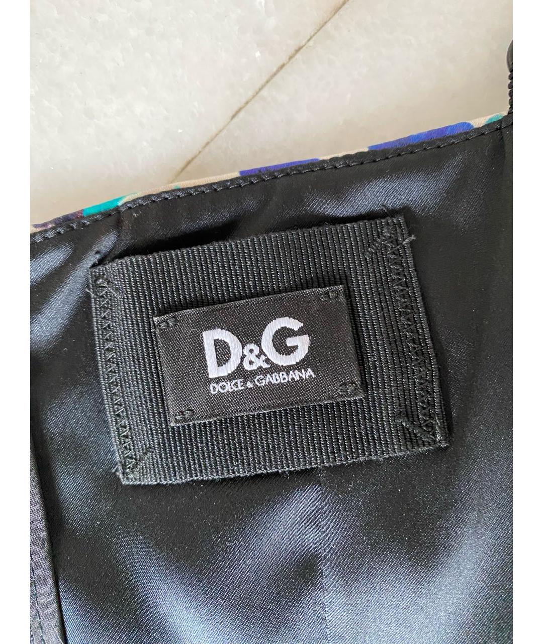 DOLCE&GABBANA Мульти шелковое коктейльное платье, фото 5