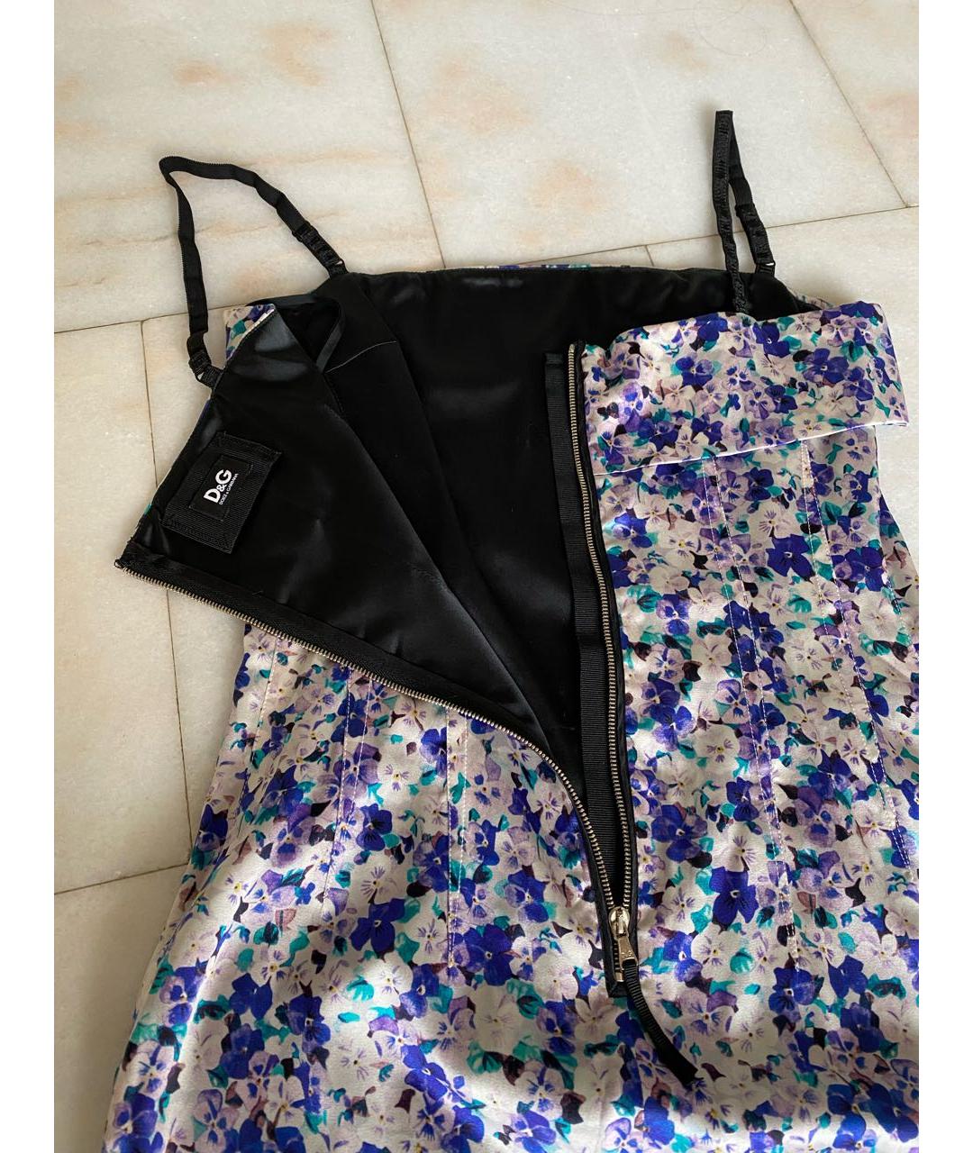 DOLCE&GABBANA Мульти шелковое коктейльное платье, фото 4