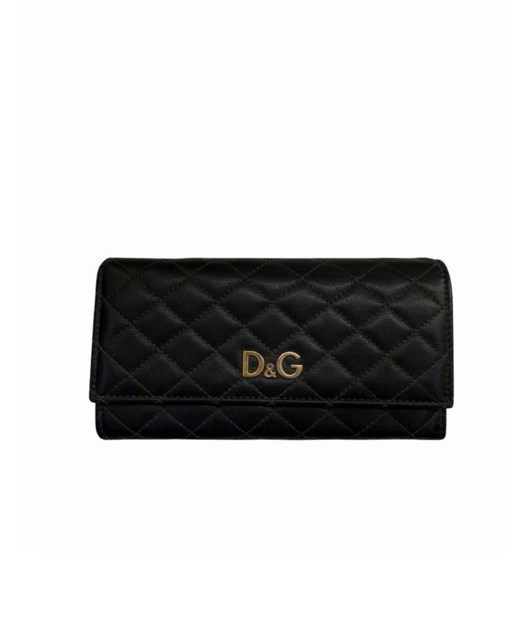 DOLCE&GABBANA Черный кожаный кошелек, фото 5