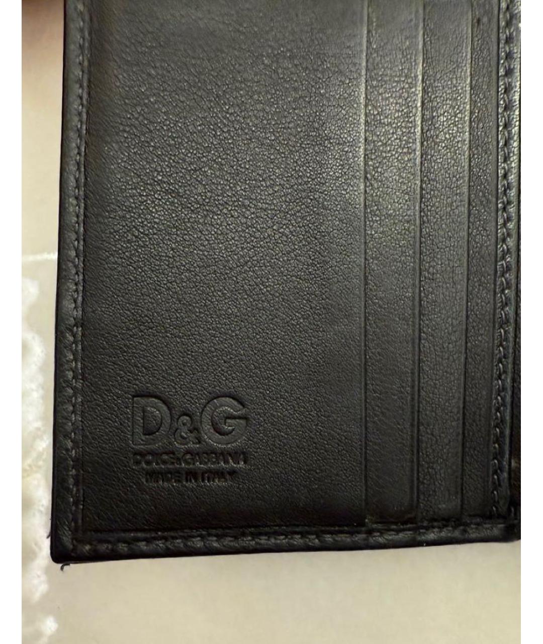 DOLCE&GABBANA Черный кожаный кошелек, фото 2