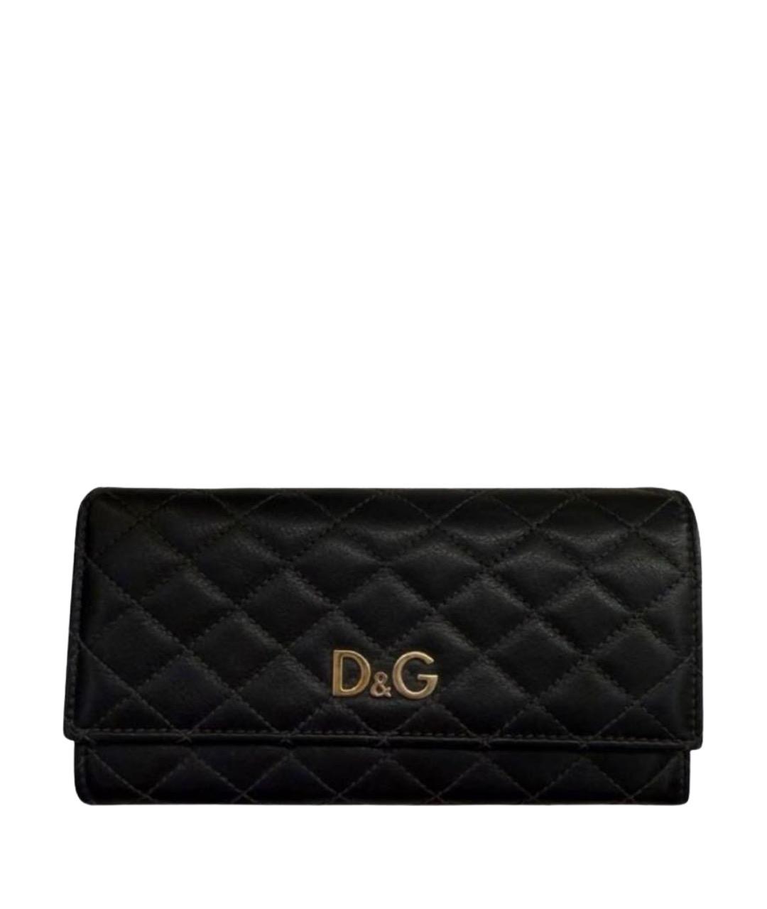 DOLCE&GABBANA Черный кожаный кошелек, фото 1
