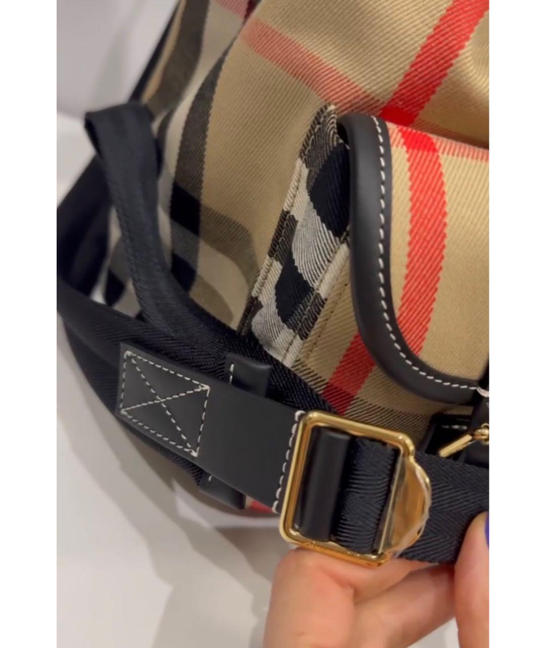 BURBERRY Бежевый тканевый рюкзак, фото 3