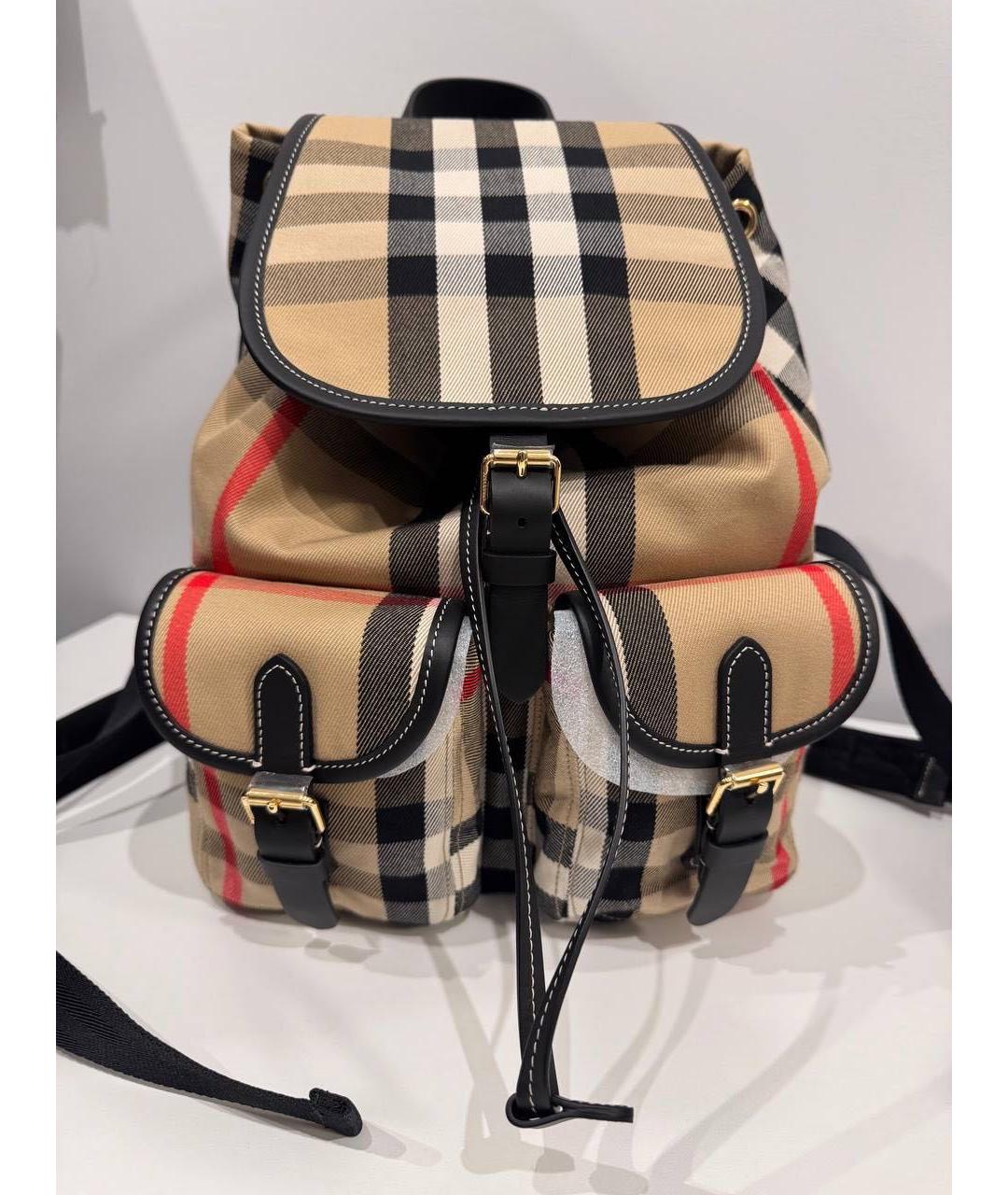 BURBERRY Бежевый тканевый рюкзак, фото 8