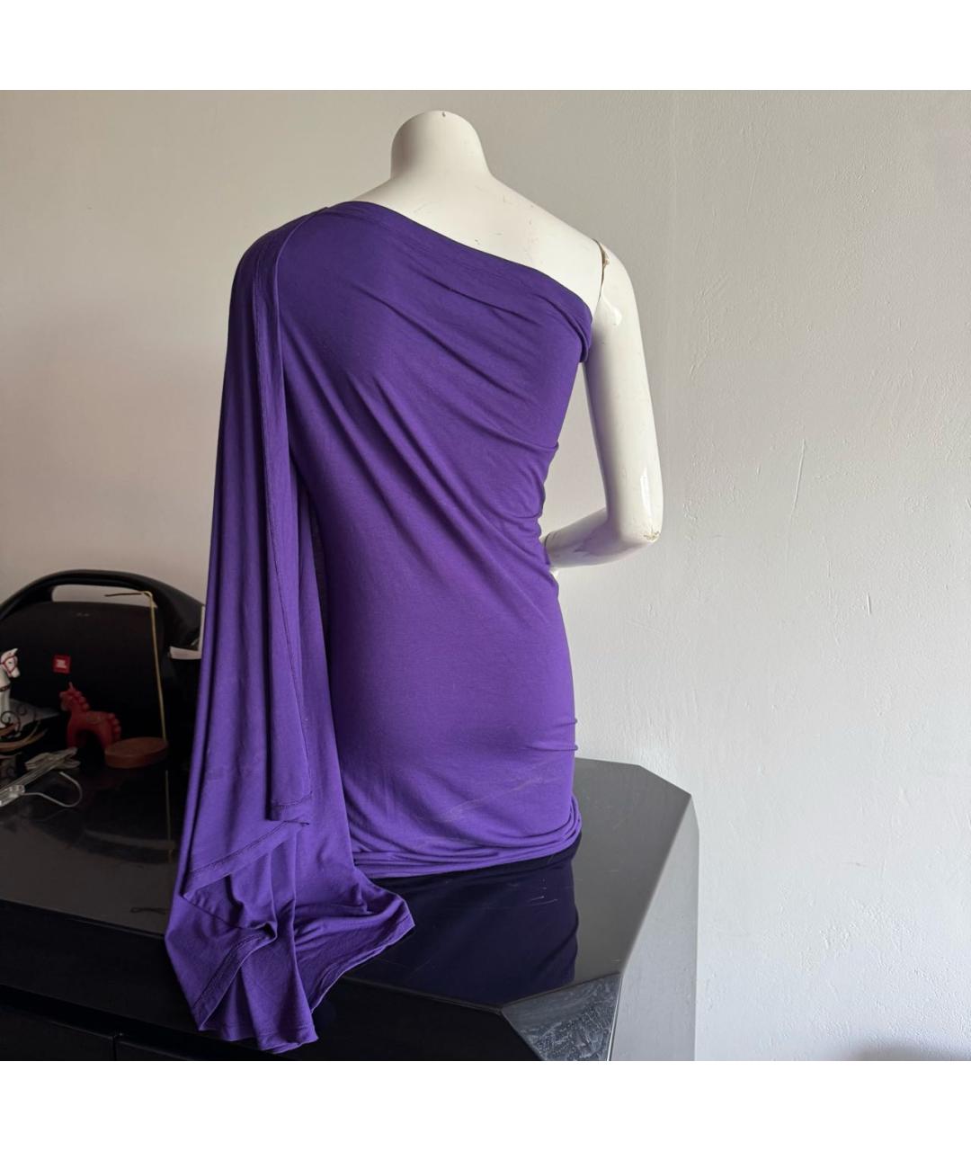 MM6 MAISON MARGIELA Фиолетовое вискозное платье, фото 2