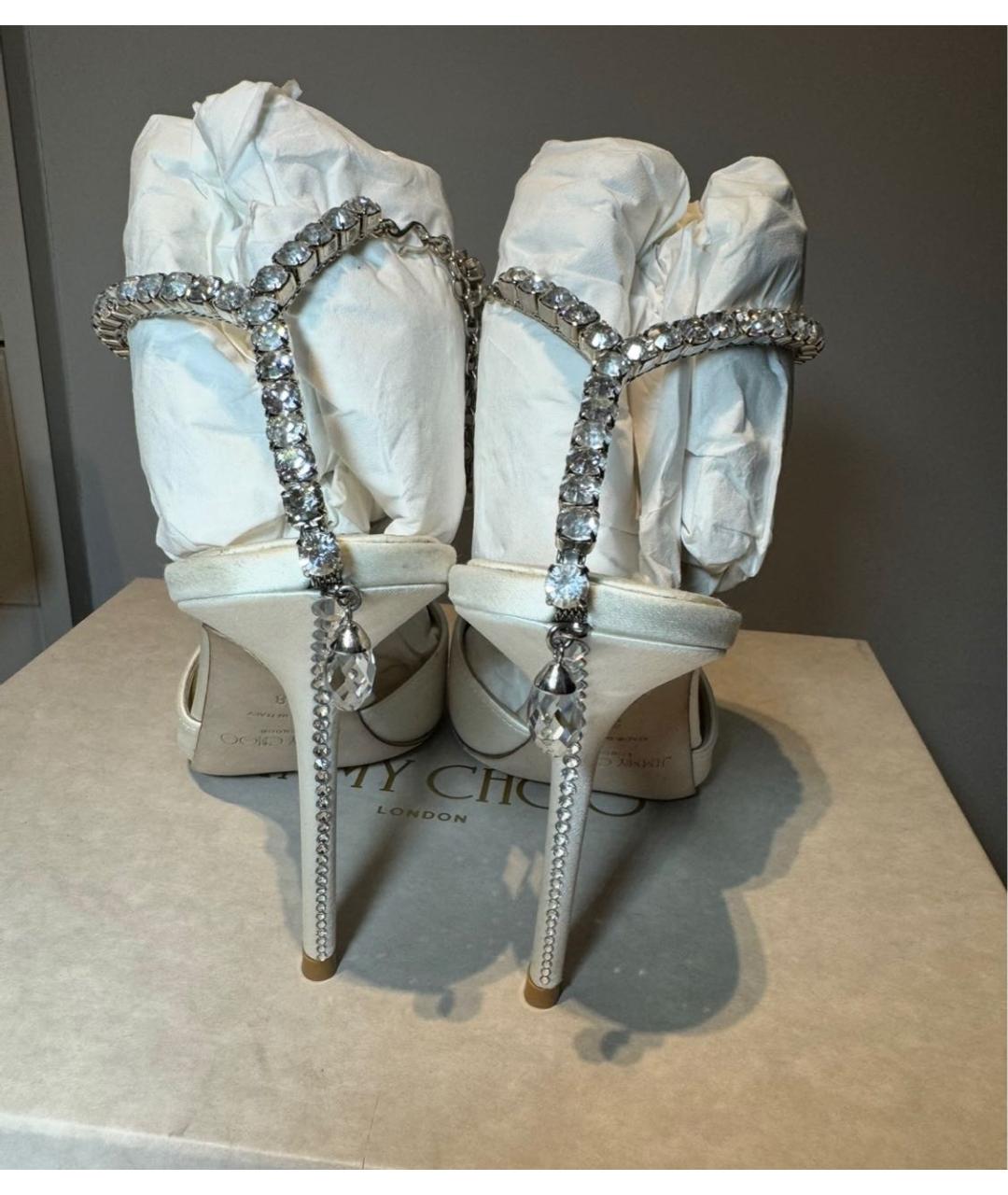 JIMMY CHOO Белые текстильные туфли, фото 4