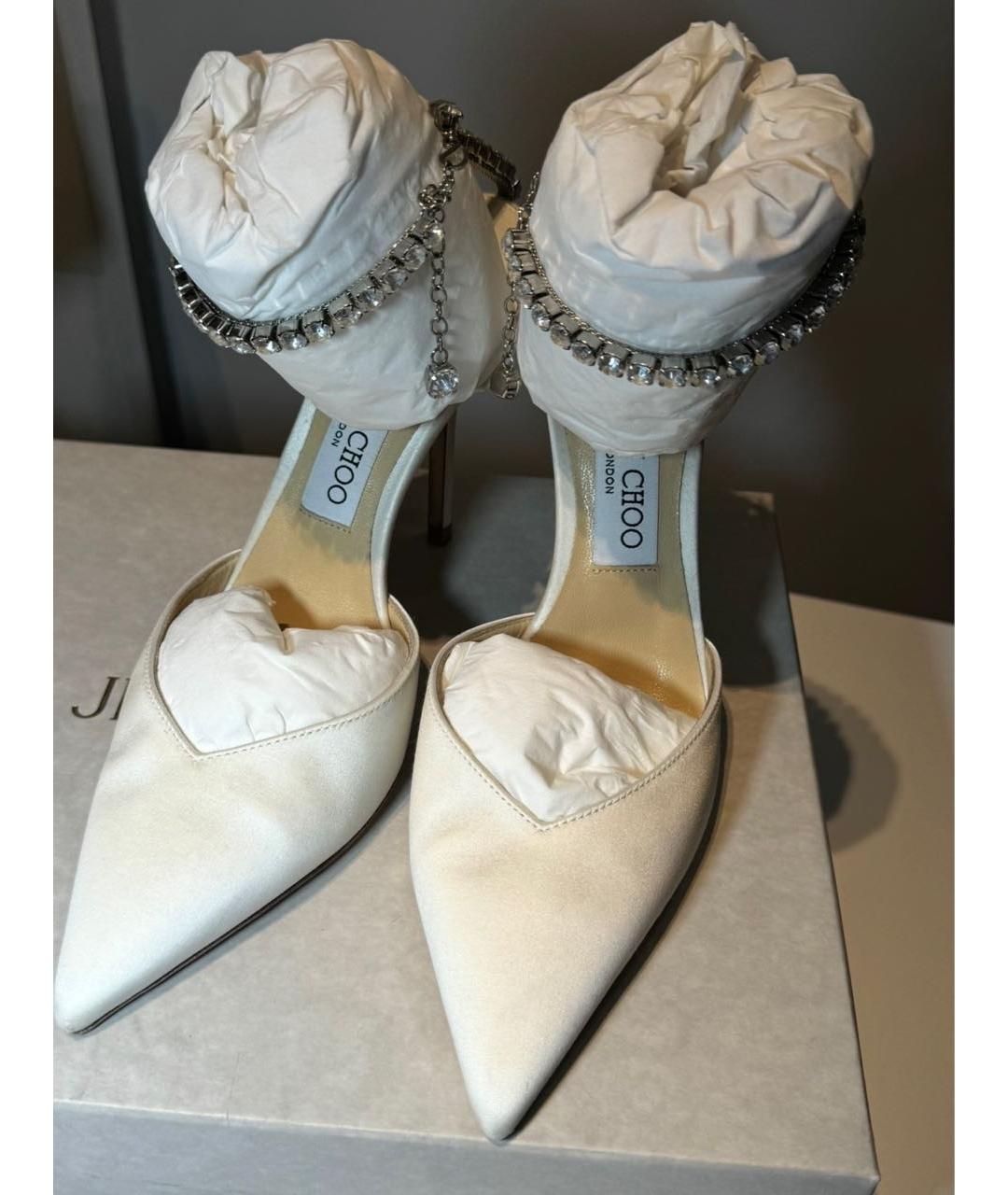 JIMMY CHOO Белые текстильные туфли, фото 2