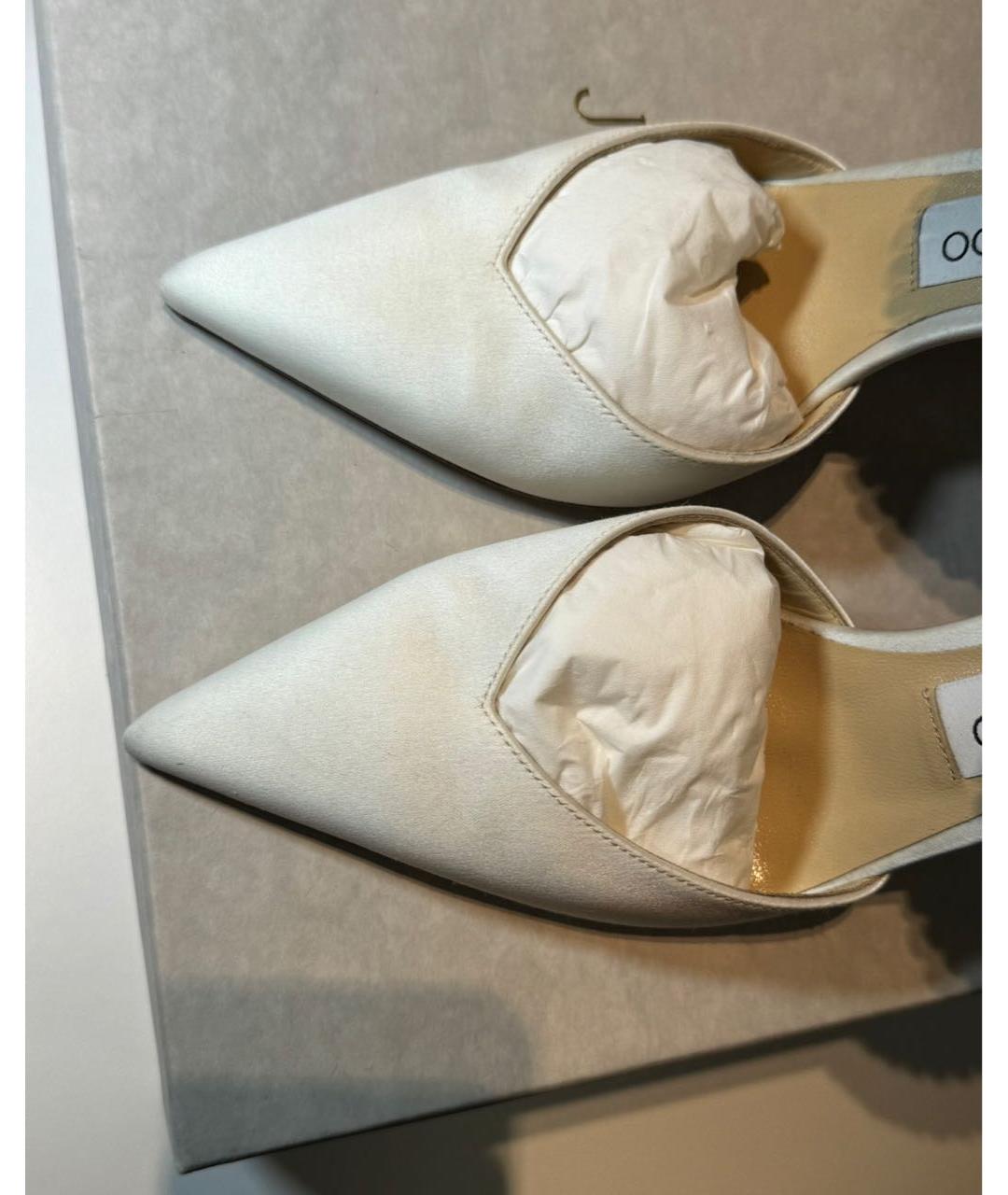 JIMMY CHOO Белые текстильные туфли, фото 3