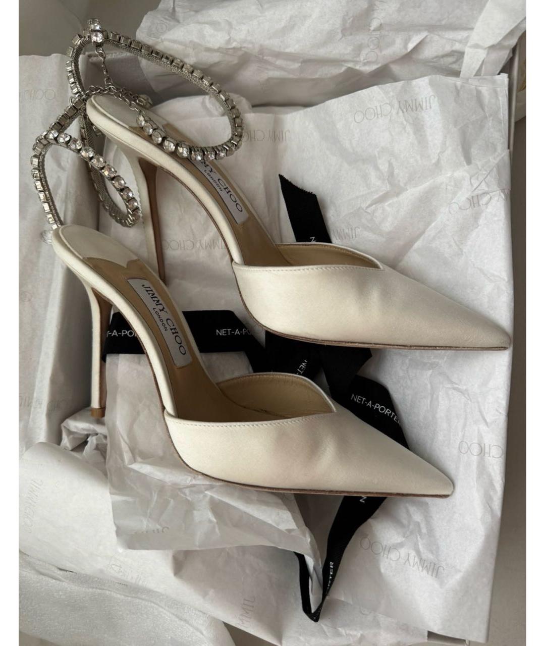 JIMMY CHOO Белые текстильные туфли, фото 5