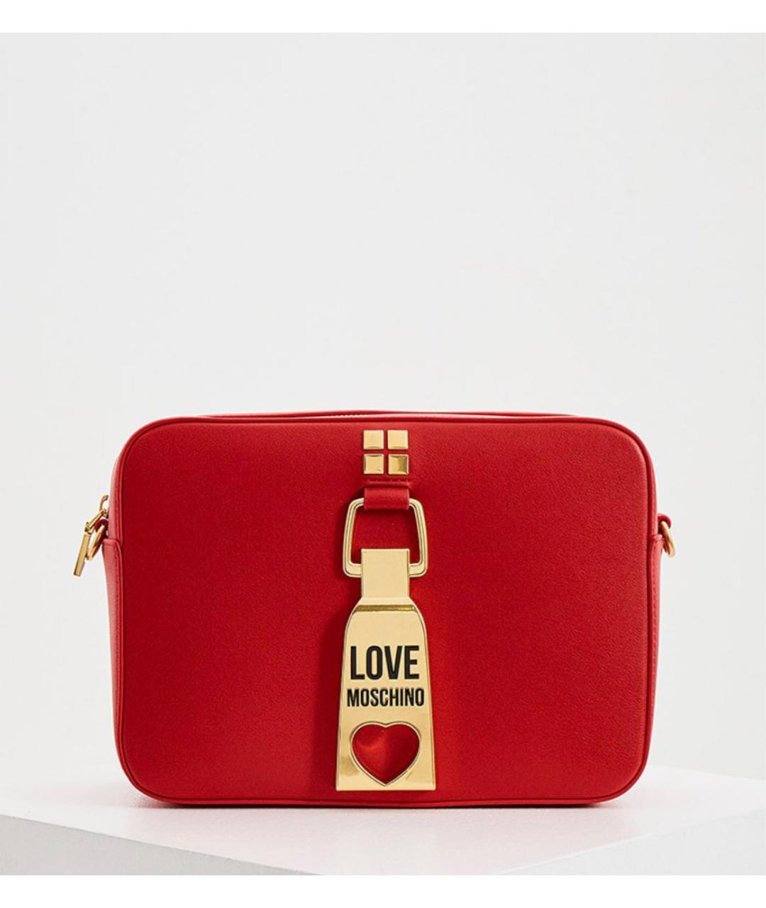 LOVE MOSCHINO Красная сумка через плечо из искусственной кожи, фото 9