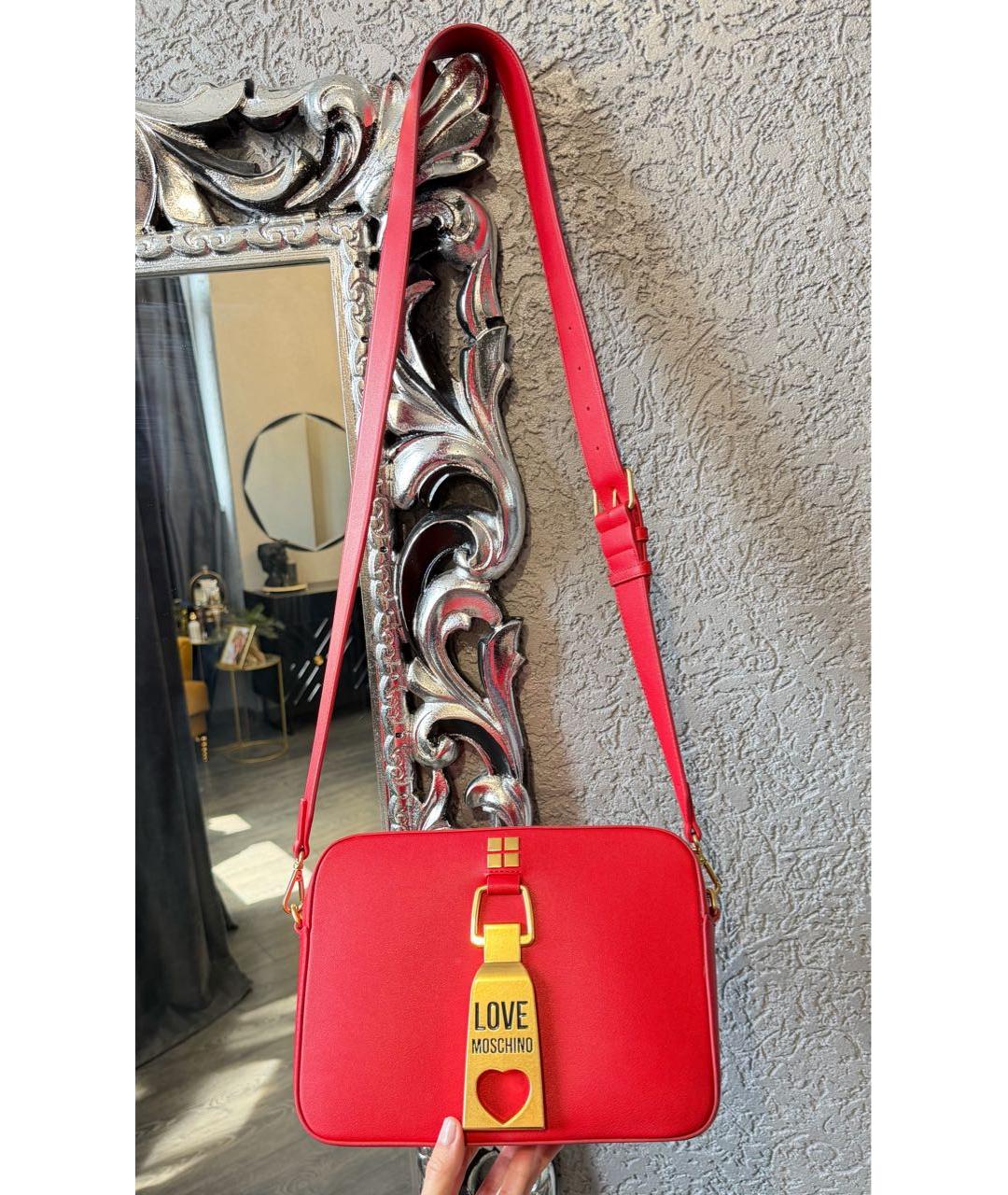 LOVE MOSCHINO Красная сумка через плечо из искусственной кожи, фото 6