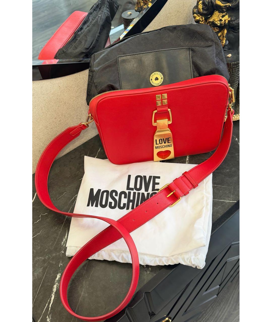 LOVE MOSCHINO Красная сумка через плечо из искусственной кожи, фото 5