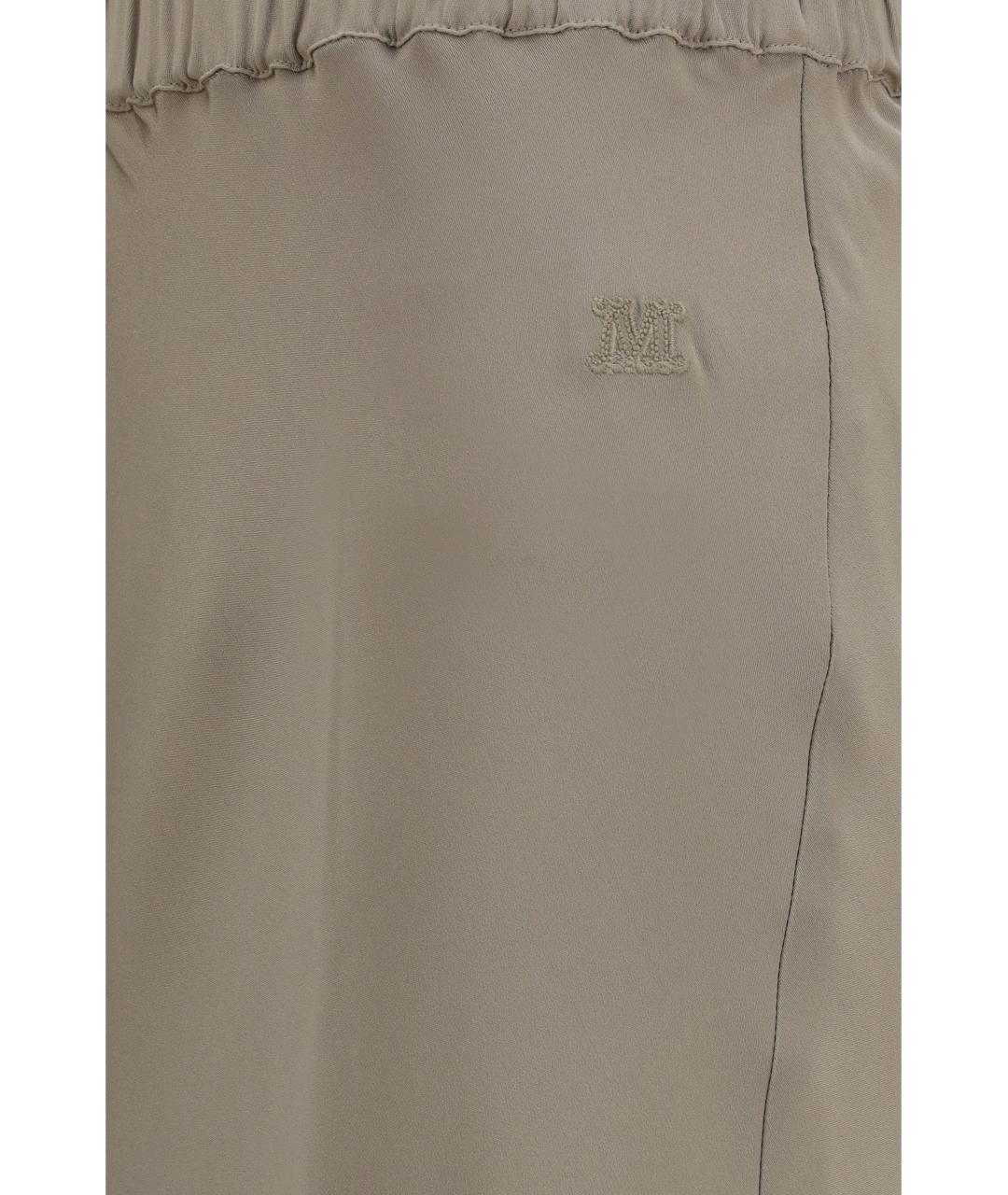 MAX MARA Бежевая шелковая юбка макси, фото 3