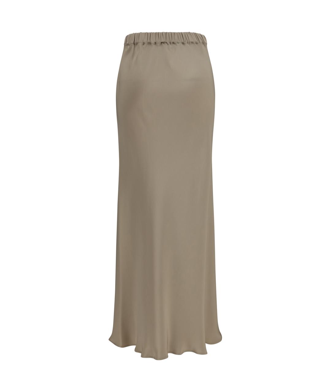 MAX MARA Бежевая шелковая юбка макси, фото 2