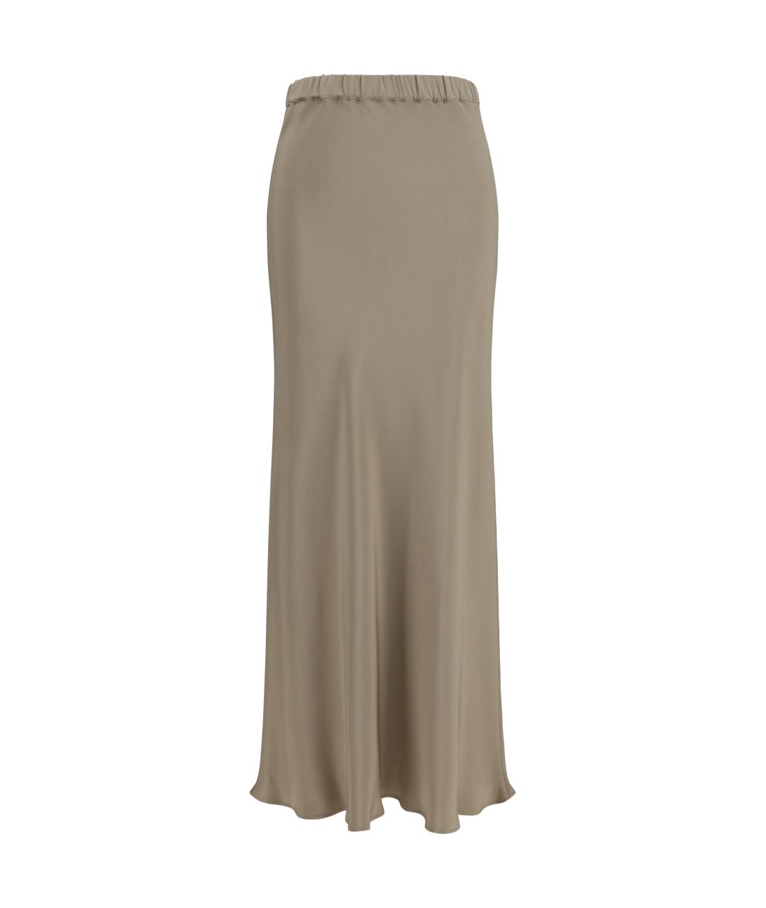MAX MARA Бежевая шелковая юбка макси, фото 1