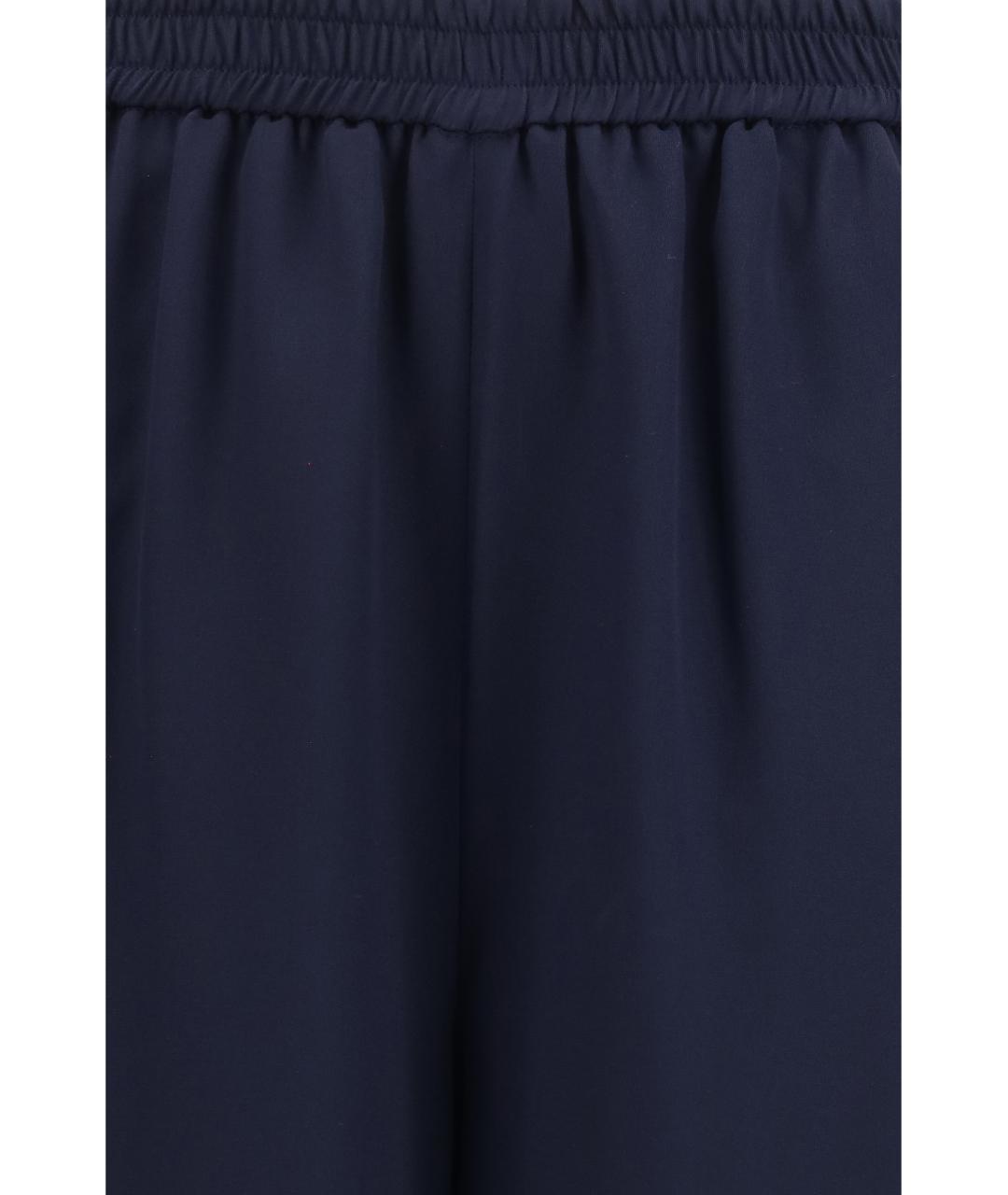 MAX MARA Темно-синие шелковые прямые брюки, фото 3
