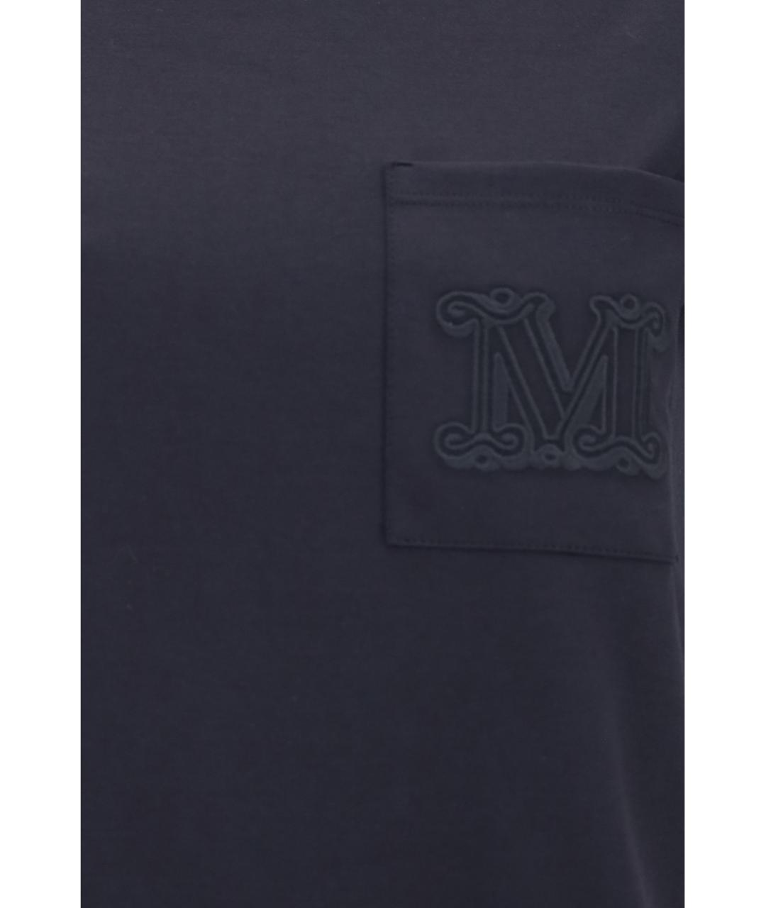 MAX MARA Черная хлопковая футболка, фото 3
