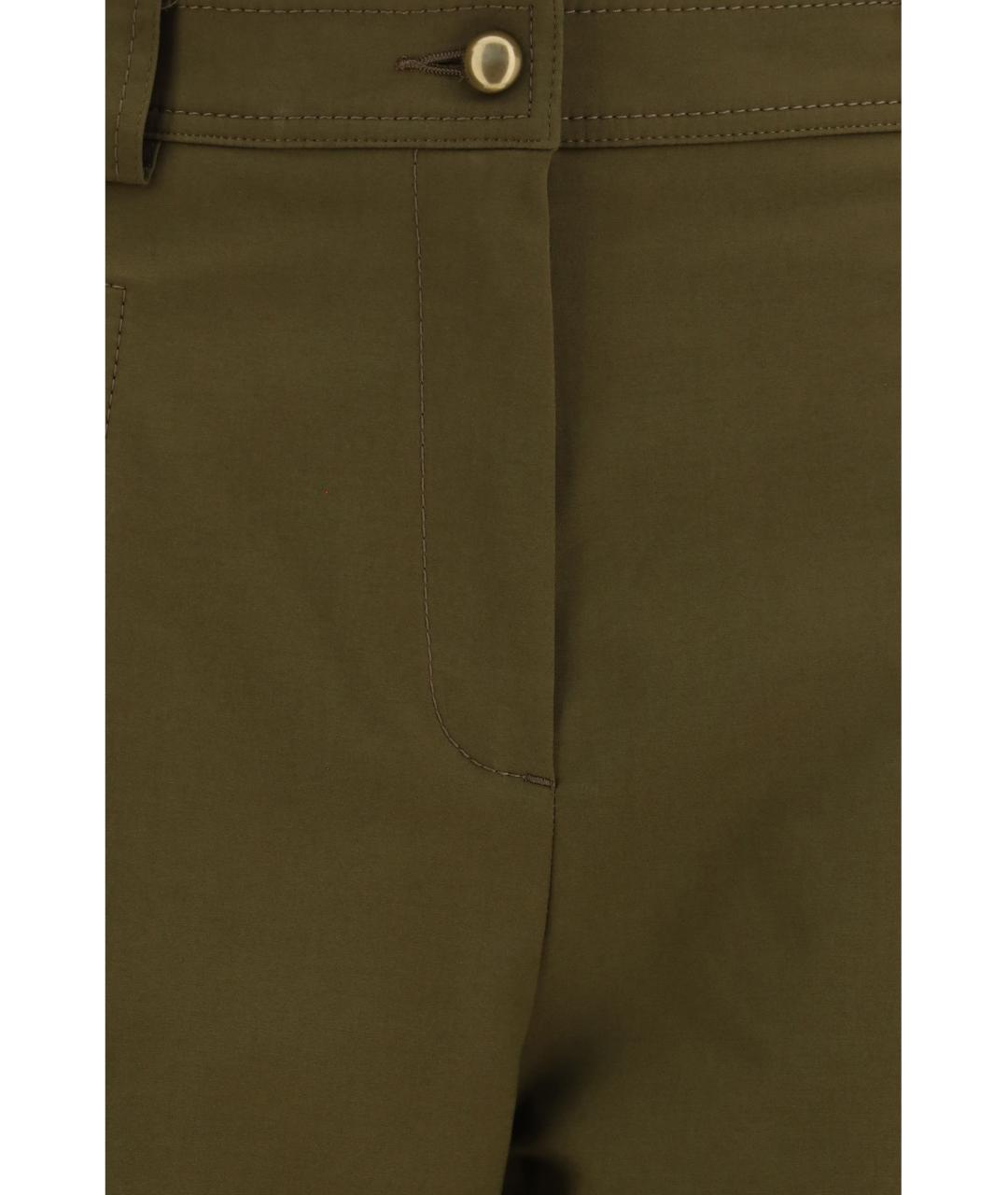MAX MARA Зеленые хлопковые прямые брюки, фото 3
