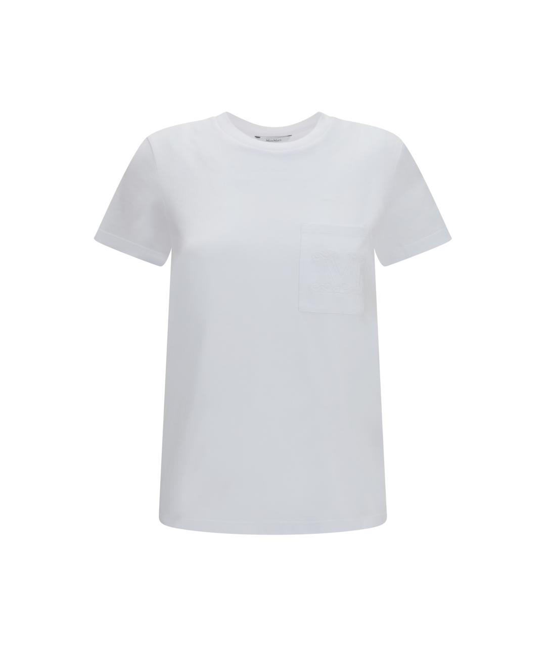 MAX MARA Белая хлопковая футболка, фото 1