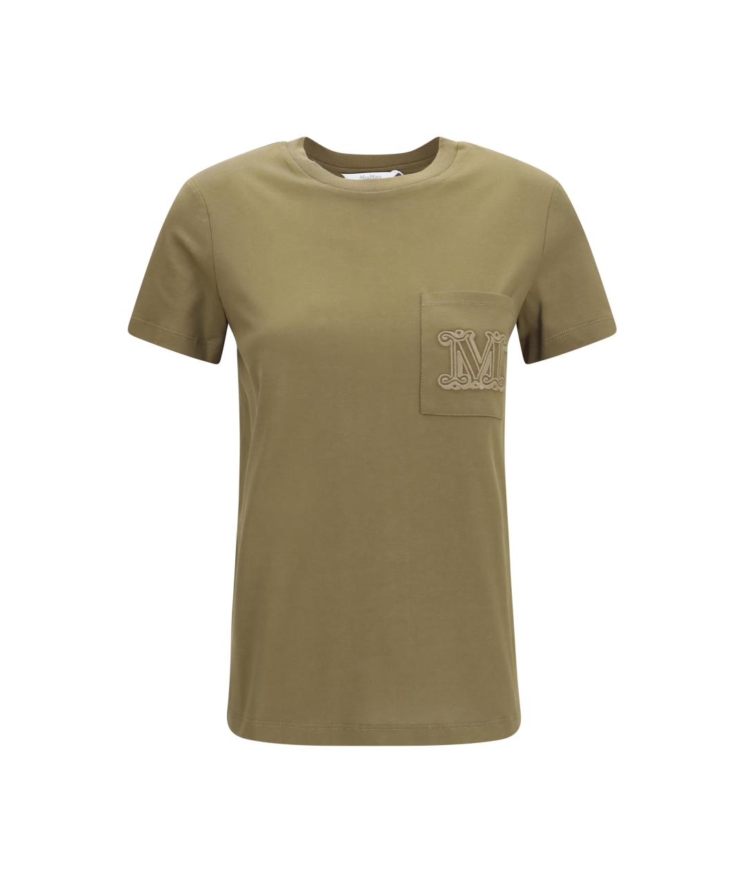 MAX MARA Зеленая хлопковая футболка, фото 1