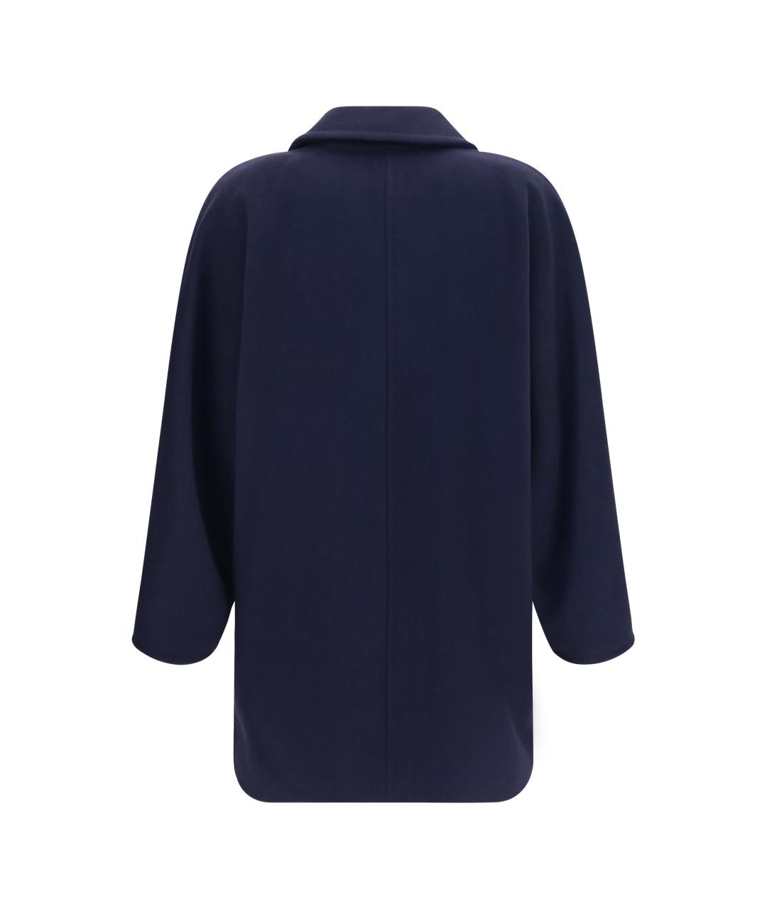 MAX MARA Темно-синее шерстяное пальто, фото 2
