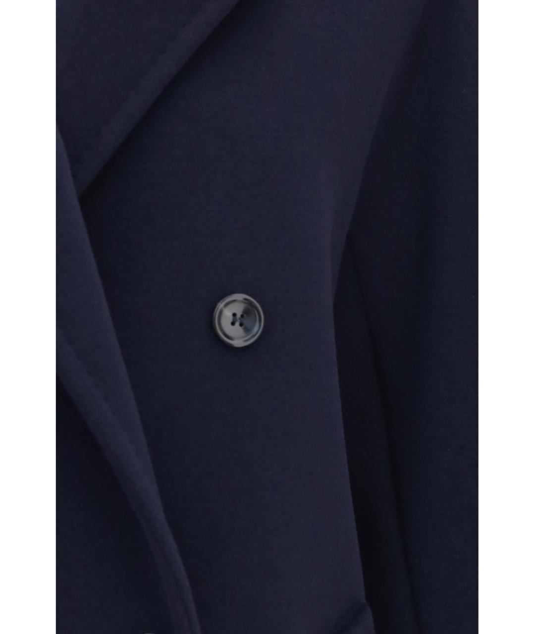 MAX MARA Темно-синее шерстяное пальто, фото 3