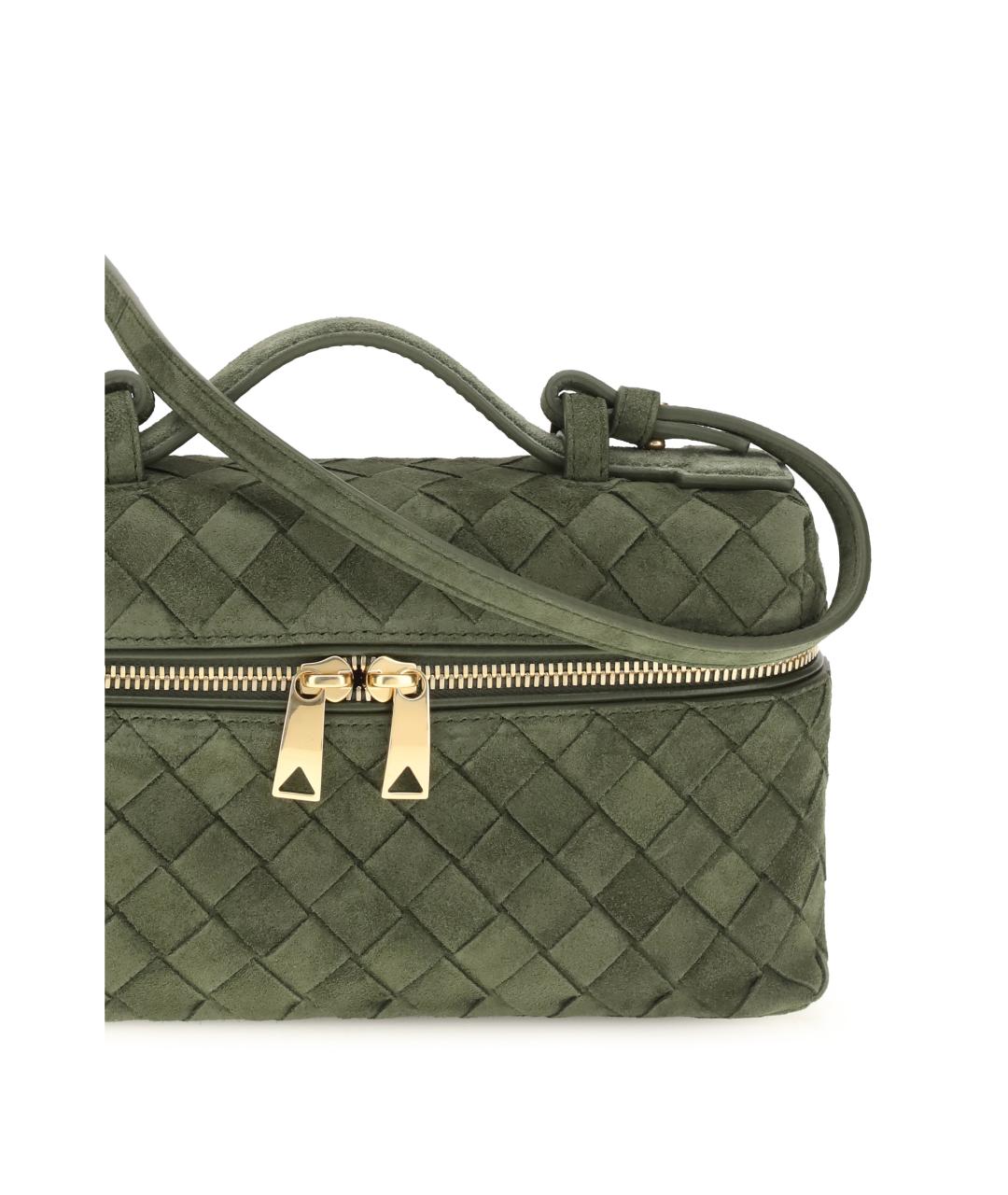 BOTTEGA VENETA Зеленая замшевая сумка через плечо, фото 4