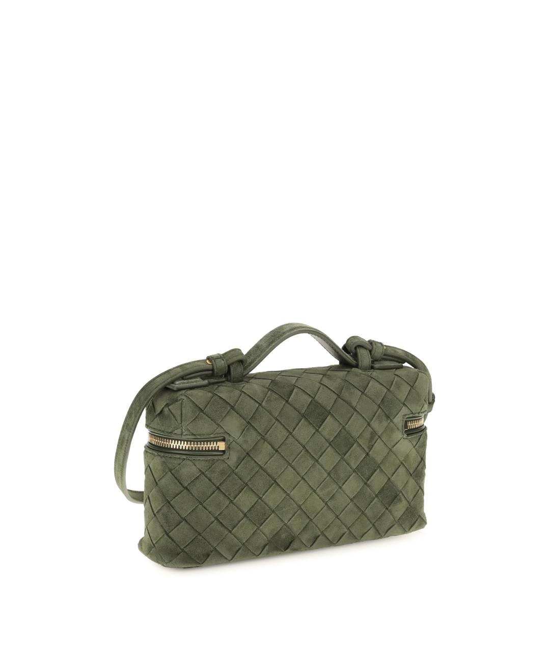 BOTTEGA VENETA Зеленая замшевая сумка через плечо, фото 3