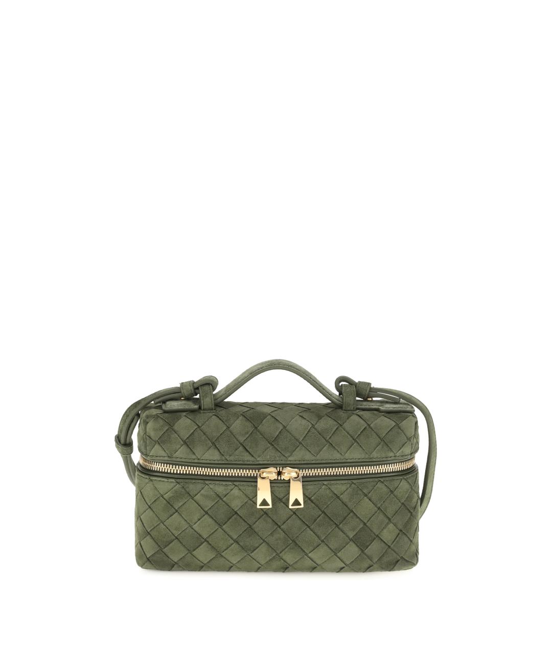 BOTTEGA VENETA Зеленая замшевая сумка через плечо, фото 1