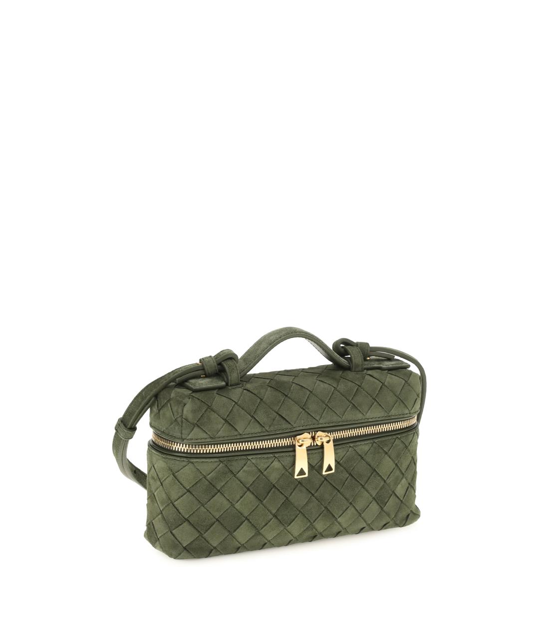 BOTTEGA VENETA Зеленая замшевая сумка через плечо, фото 2