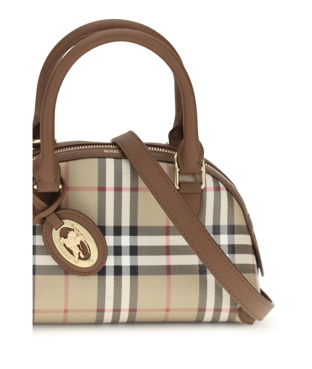BURBERRY Бежевая хлопковая сумка с короткими ручками, фото 4