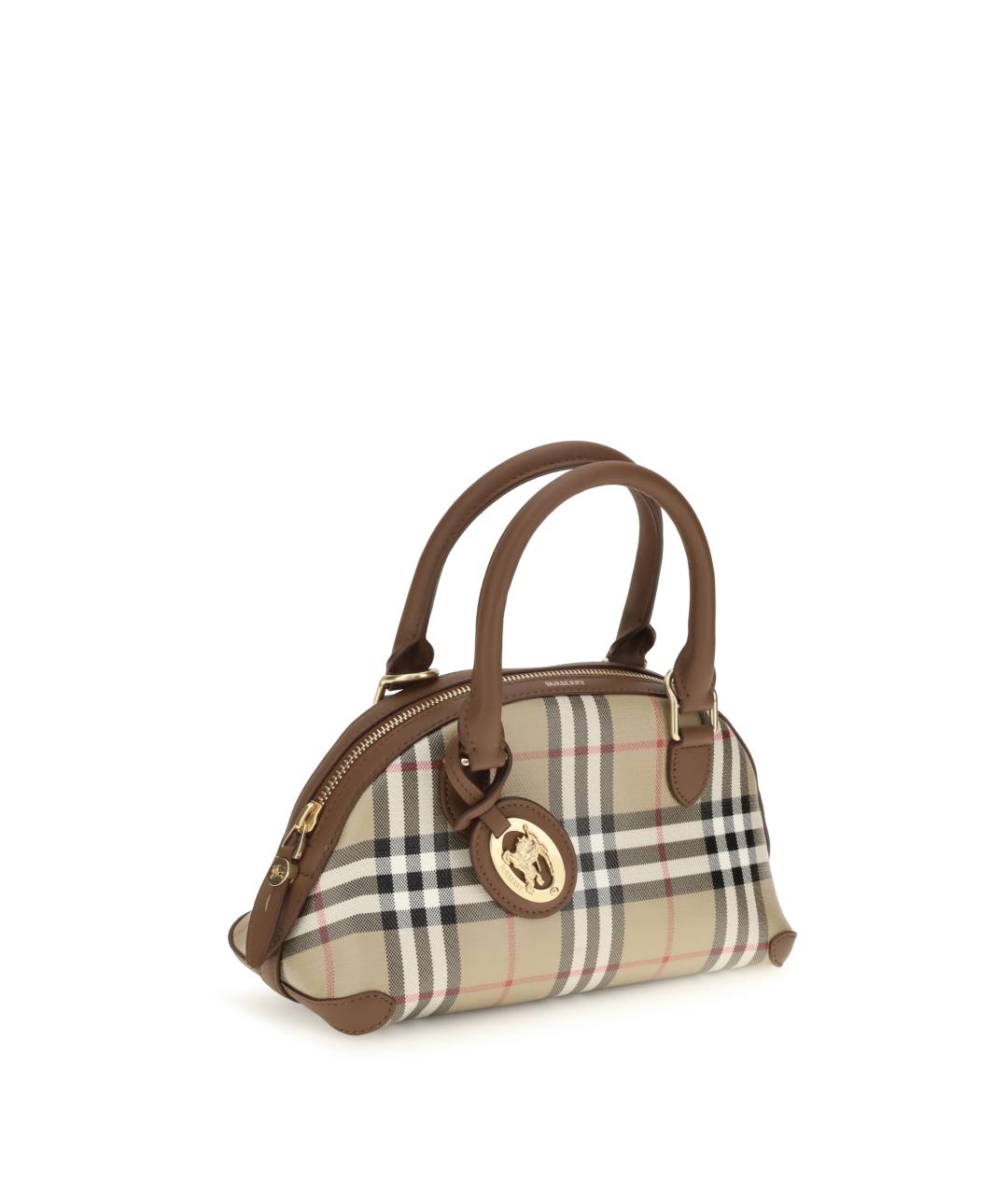 BURBERRY Бежевая хлопковая сумка с короткими ручками, фото 2