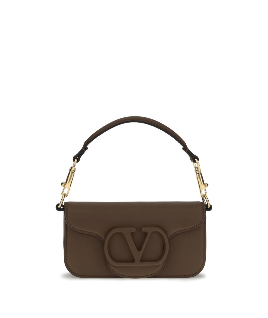 VALENTINO Коричневая кожаная сумка через плечо, фото 1