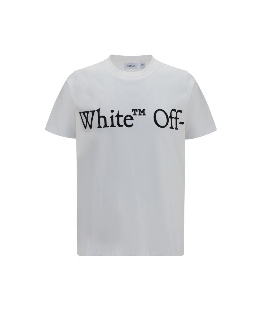 OFF-WHITE Белая хлопковая футболка, фото 1