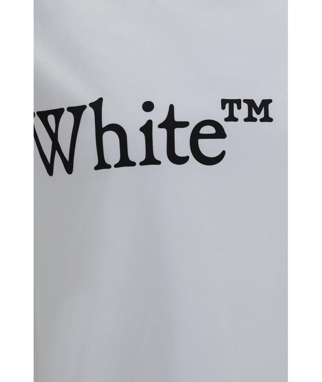 OFF-WHITE Белая хлопковая футболка, фото 3
