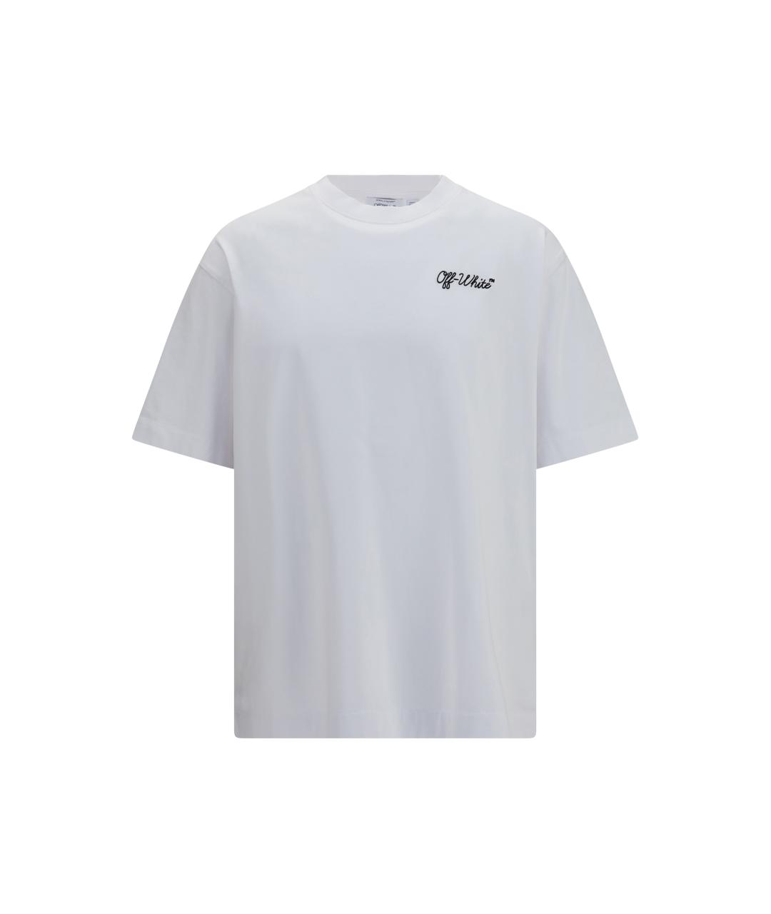 OFF-WHITE Белая хлопковая футболка, фото 1