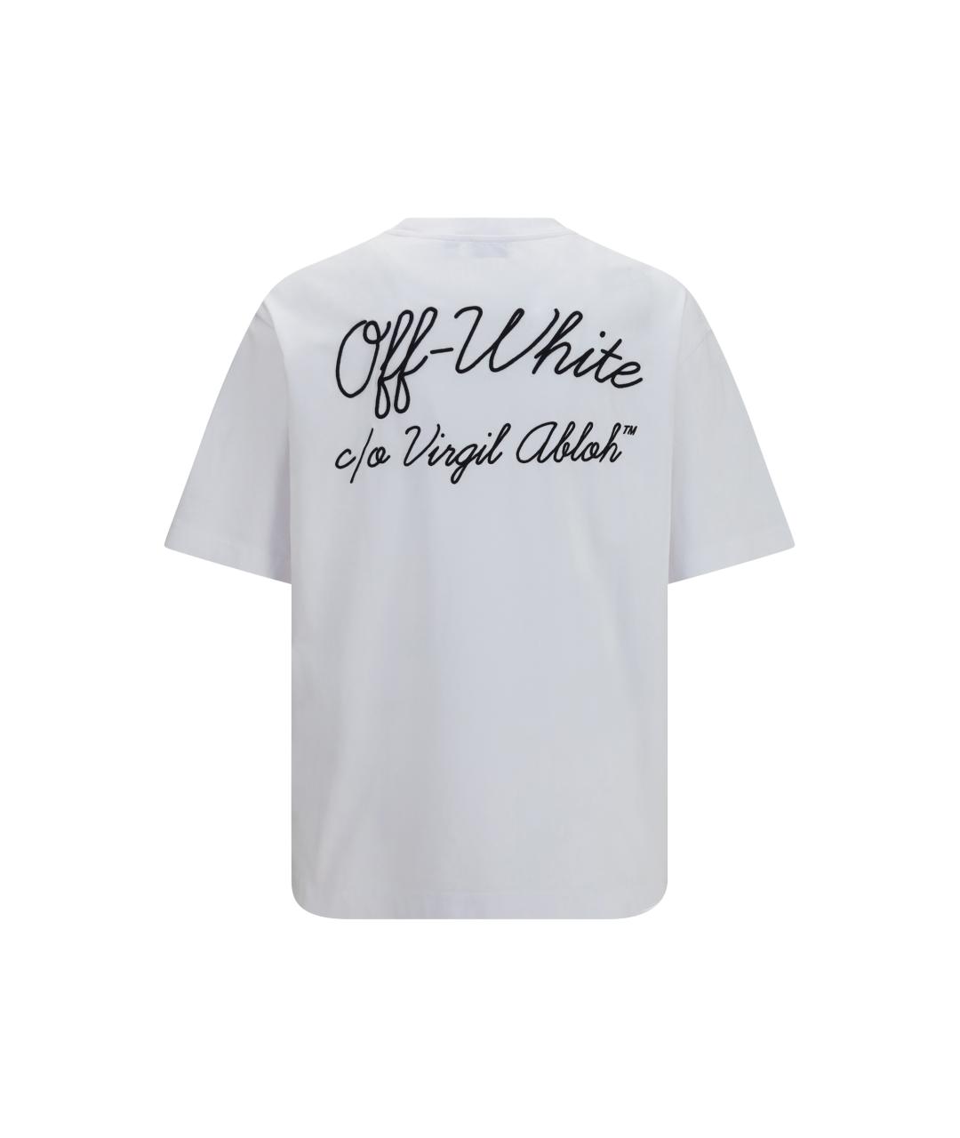 OFF-WHITE Белая хлопковая футболка, фото 2