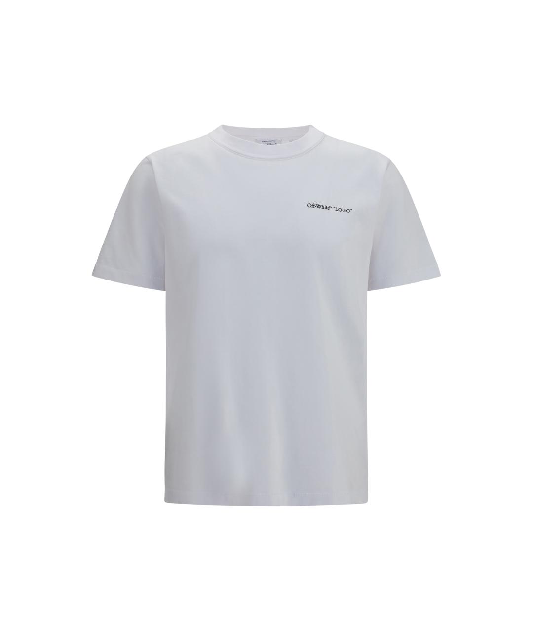 OFF-WHITE Белая хлопковая футболка, фото 1