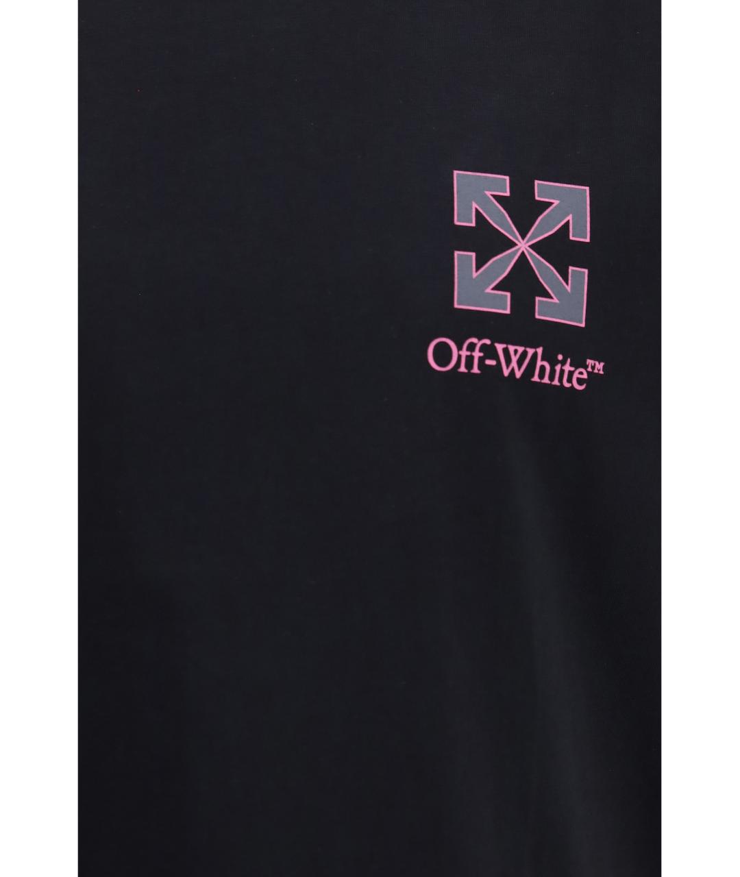 OFF-WHITE Черная хлопковая футболка, фото 3