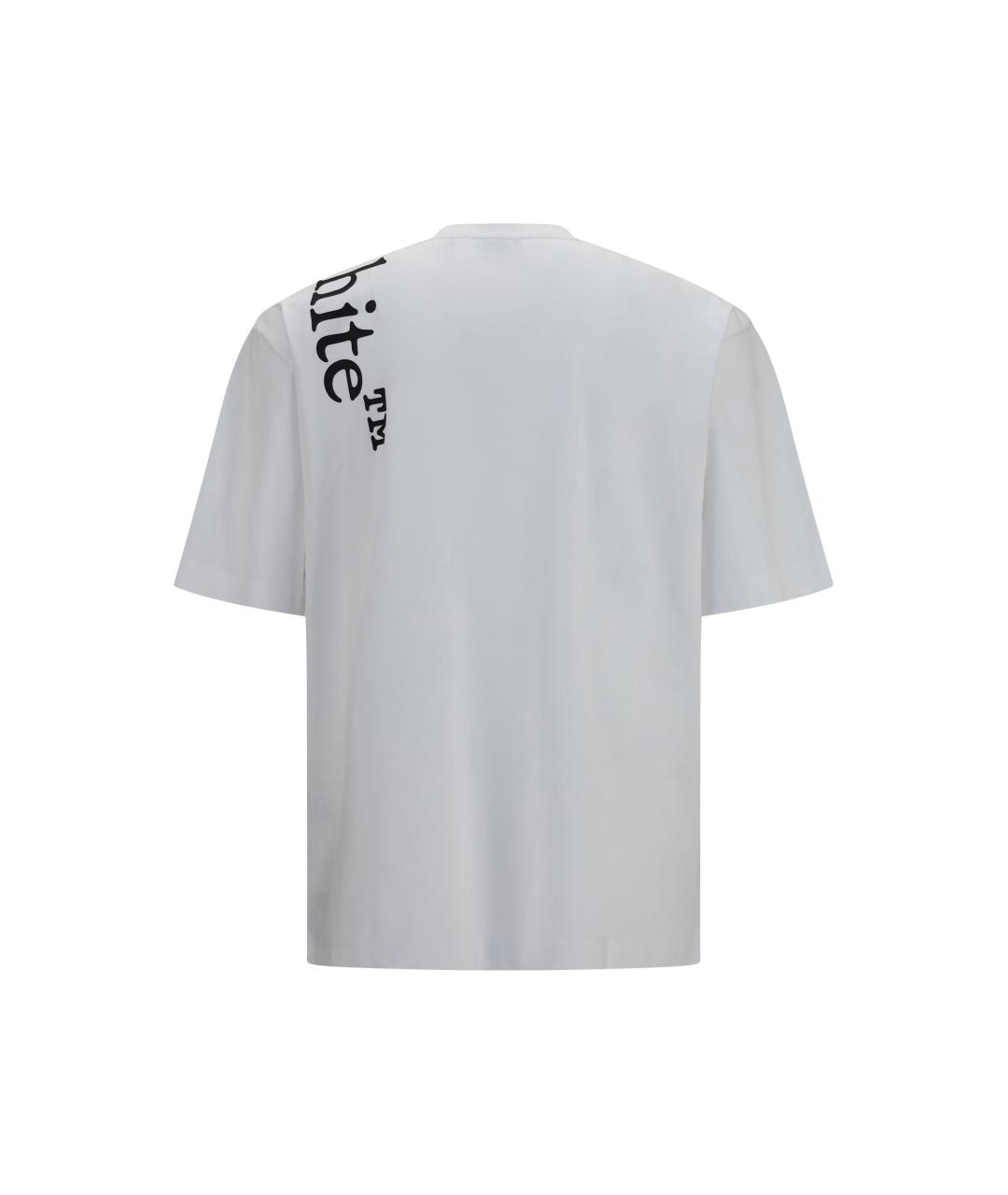 OFF-WHITE Белая хлопковая футболка, фото 2