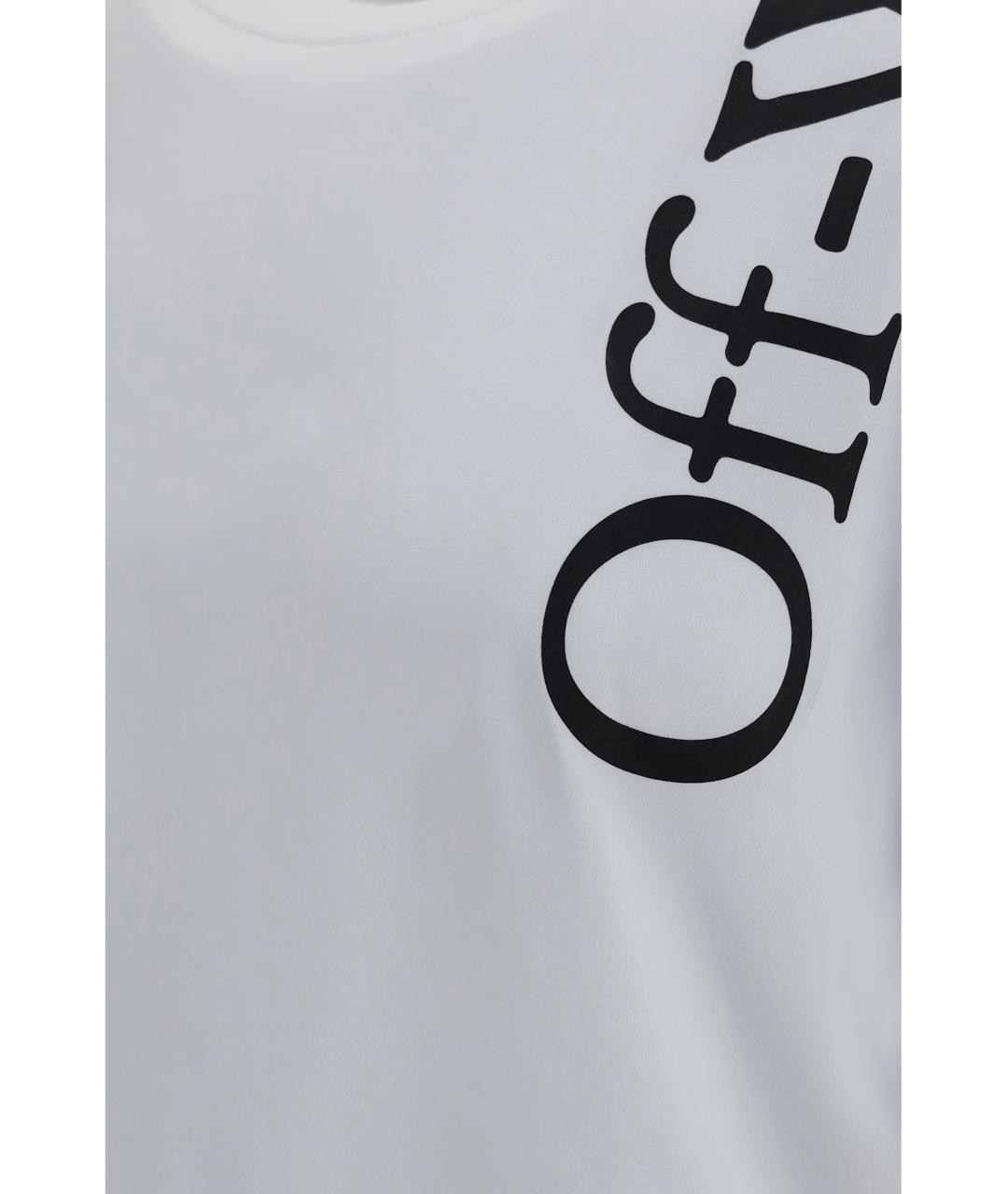 OFF-WHITE Белая хлопковая футболка, фото 3
