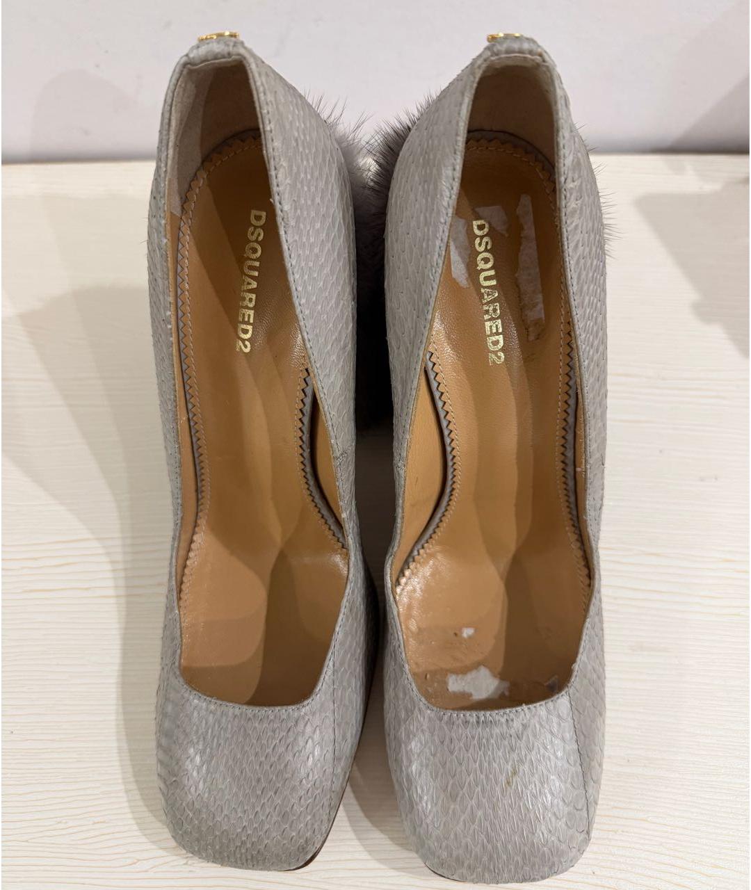 DSQUARED2 Серые кожаные туфли, фото 5