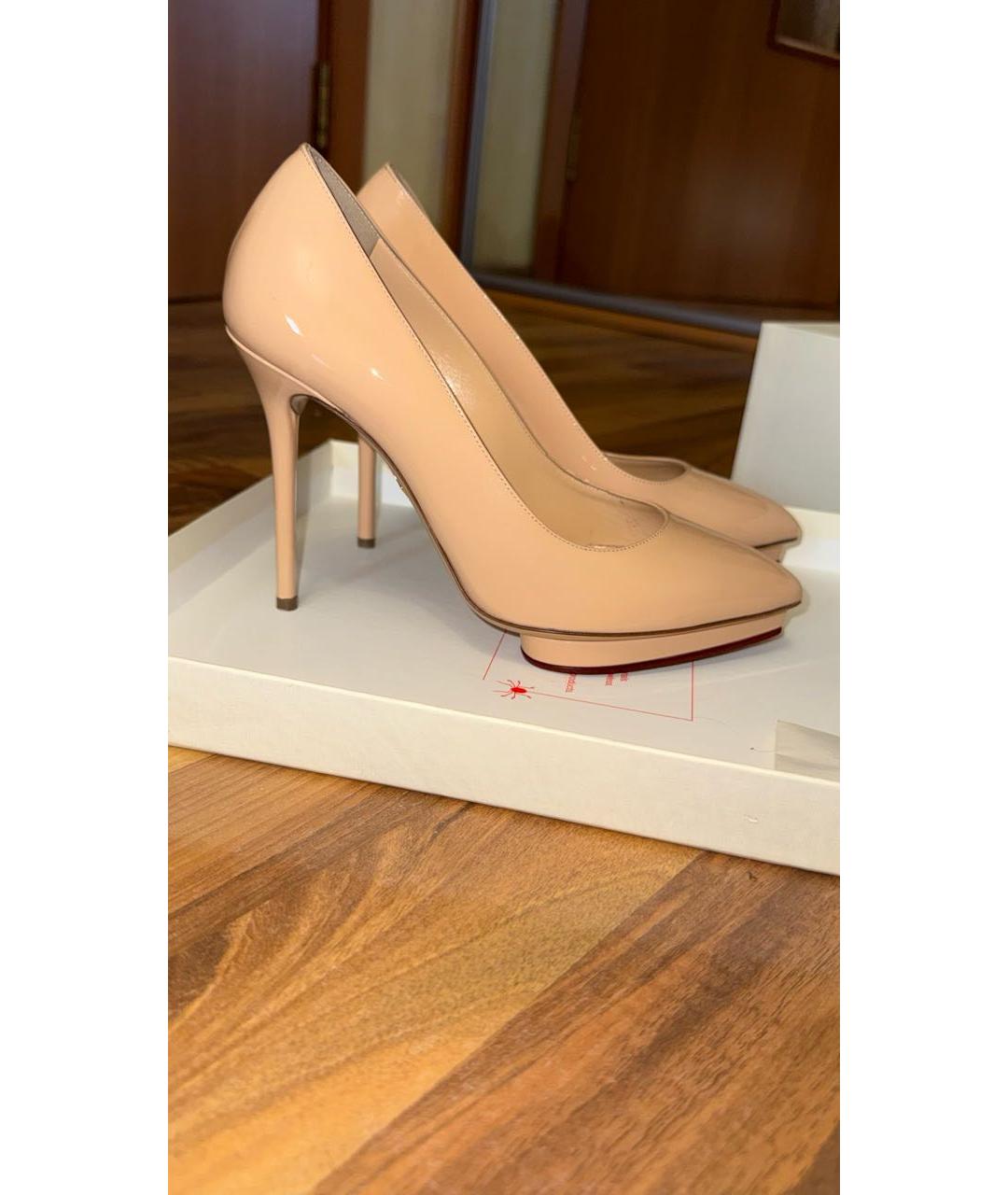 CHARLOTTE OLYMPIA Бежевые туфли из лакированной кожи, фото 7