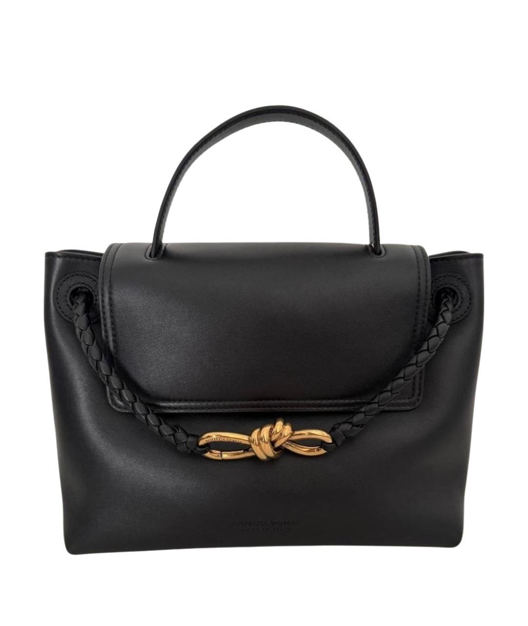 BOTTEGA VENETA Черная кожаная сумка с короткими ручками, фото 1