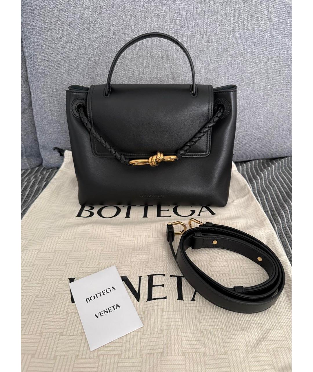 BOTTEGA VENETA Черная кожаная сумка с короткими ручками, фото 5